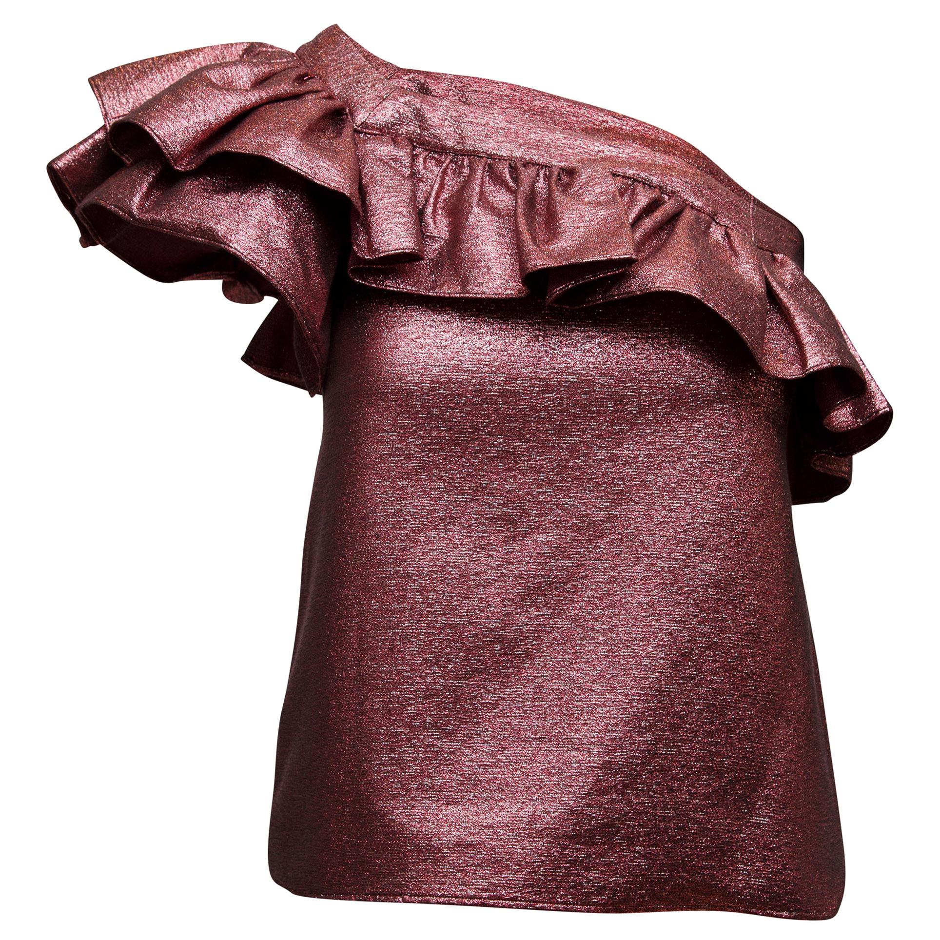 Philosophy di Lorenzo Serafini Pink Metallic One-Shoulder Top