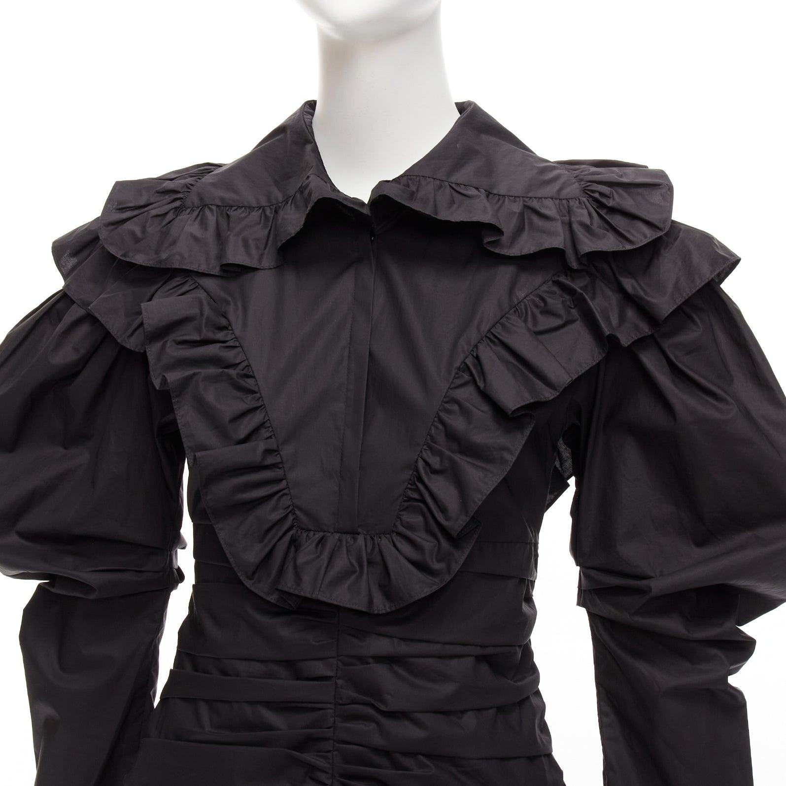 PHILOSOPHY DI LORENZO SERAFINI black poplin ruffle collar puff sleeve dress IT38 XS
Reference: AAWC/A00713
Brand: Philosophy
Material: Cotton
Color: Black
Pattern: Solid
Closure: Zip
Extra Details: Side zip. Coated cotton.
Made in: