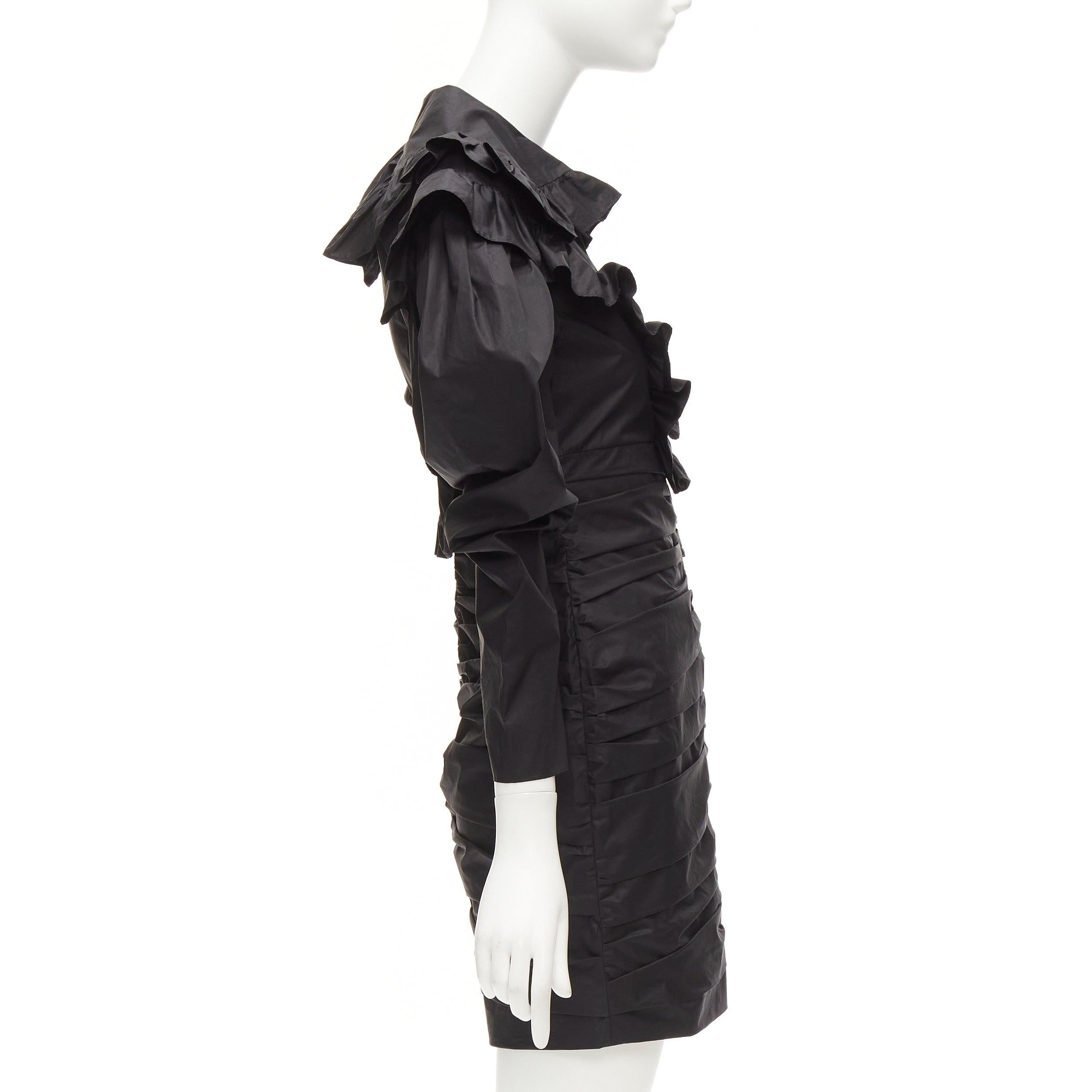 Women's PHILOSOPHY DI LORENZO SERAFINI poplin ruffle collar puff sleeve dress IT38 XS For Sale