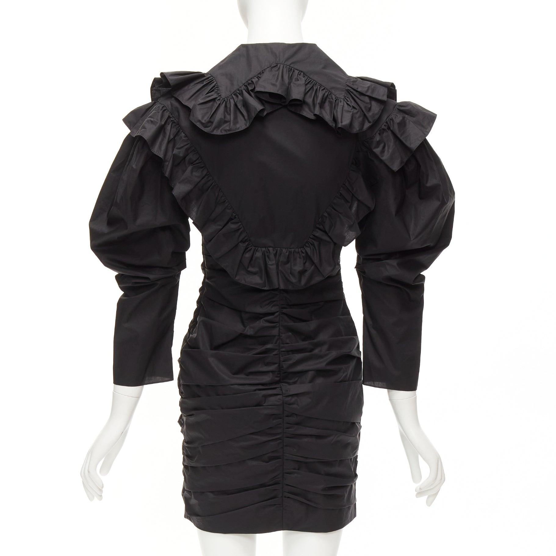 De las mujeres PHILOSOPHY DI LORENZO SERAFINI Vestido de popelina con cuello de volante y mangas abullonadas IT38 XS en venta