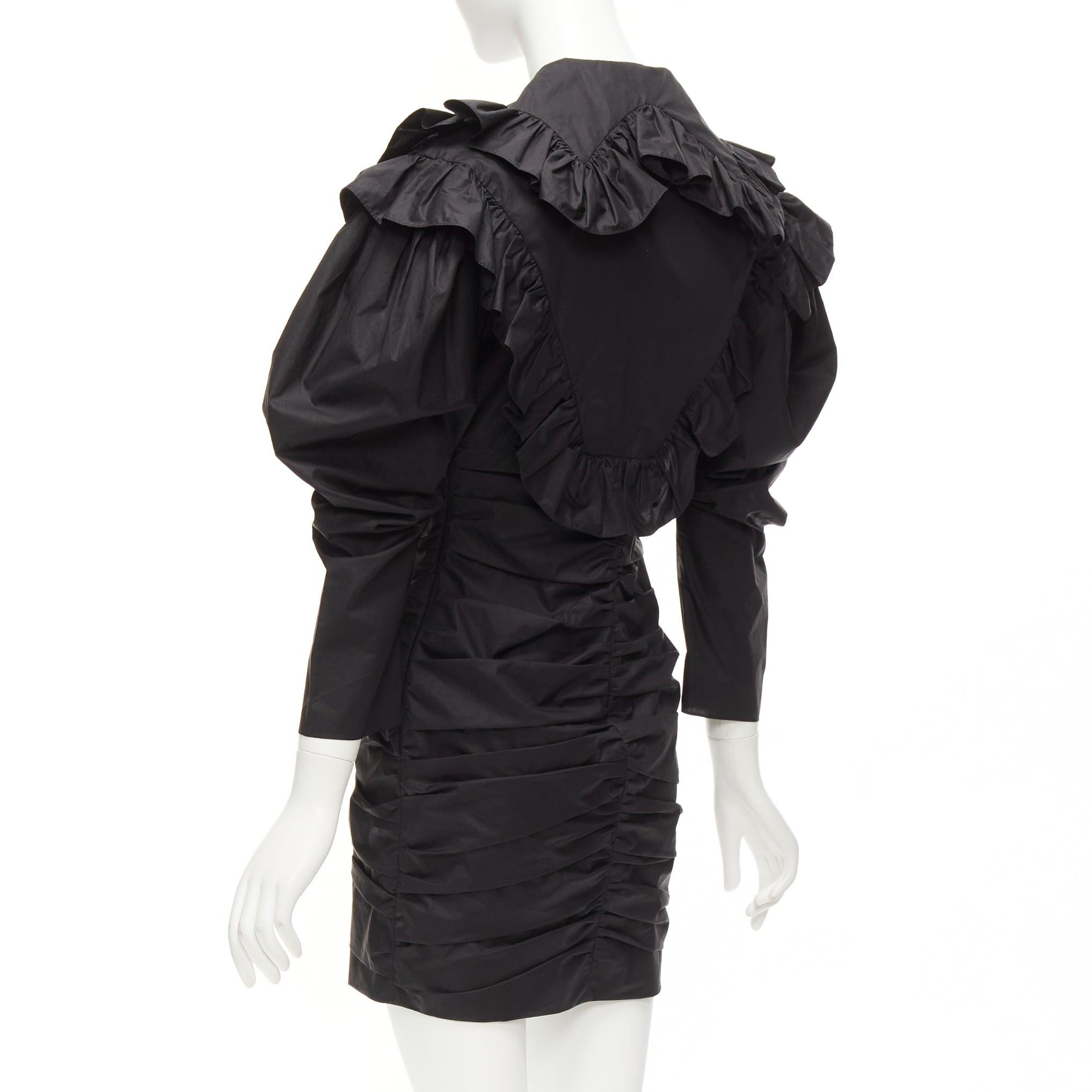 PHILOSOPHY DI LORENZO SERAFINI Vestido de popelina con cuello de volante y mangas abullonadas IT38 XS en venta 1