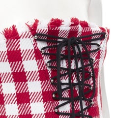 PHILOSOPHIE DI LORENZO SERAFINI Top corset à carreaux écossais rouge blanc IT40 S