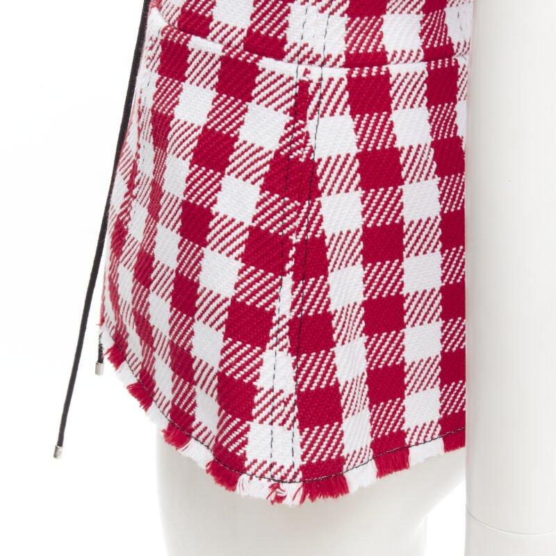 PHILOSOPHY DI LORENZO SERAFINI red white tartan plaid corset top IT40 S 2
