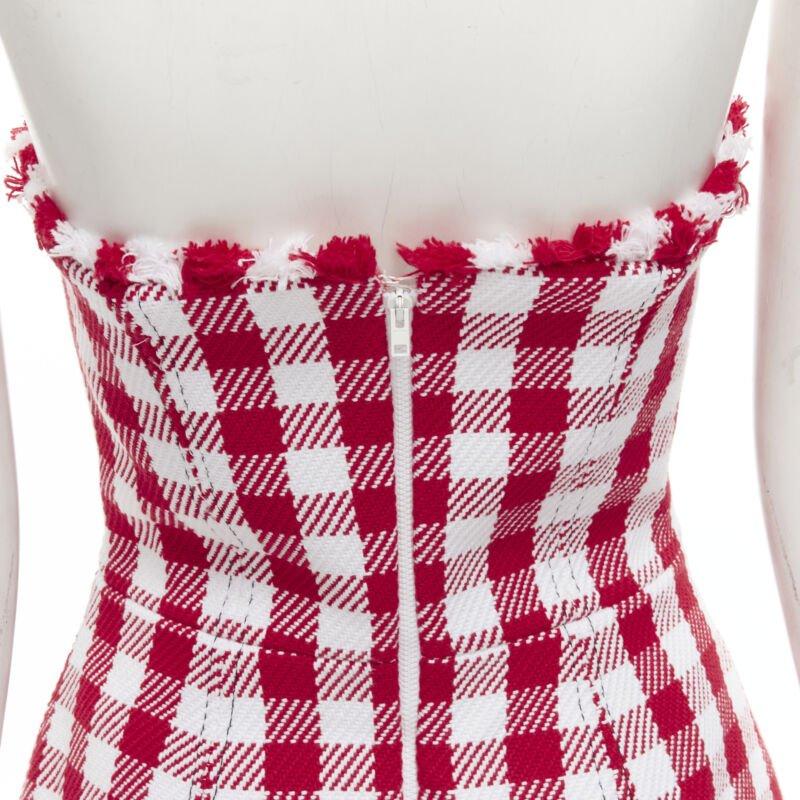 PHILOSOPHY DI LORENZO SERAFINI red white tartan plaid corset top IT40 S 3