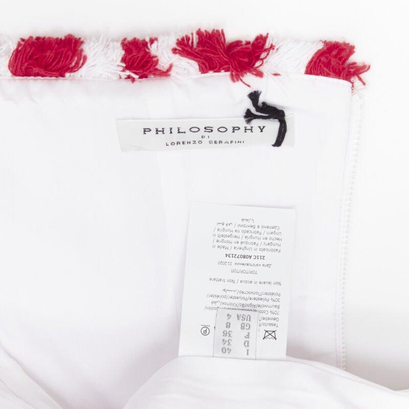PHILOSOPHY DI LORENZO SERAFINI red white tartan plaid corset top IT40 S 4