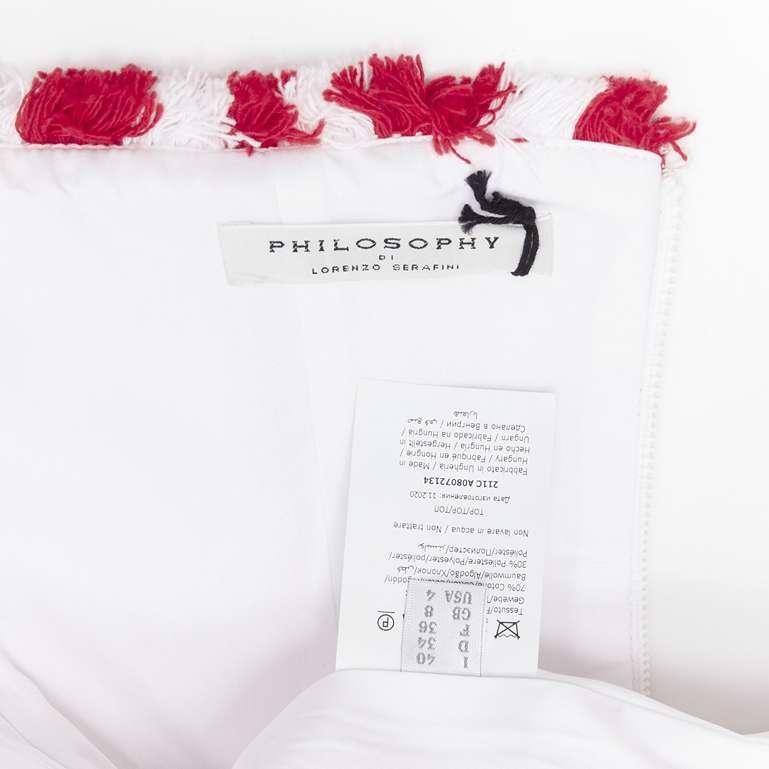 PHILOSOPHY DI LORENZO SERAFINI red white tartan plaid corset top IT40 S For Sale 4