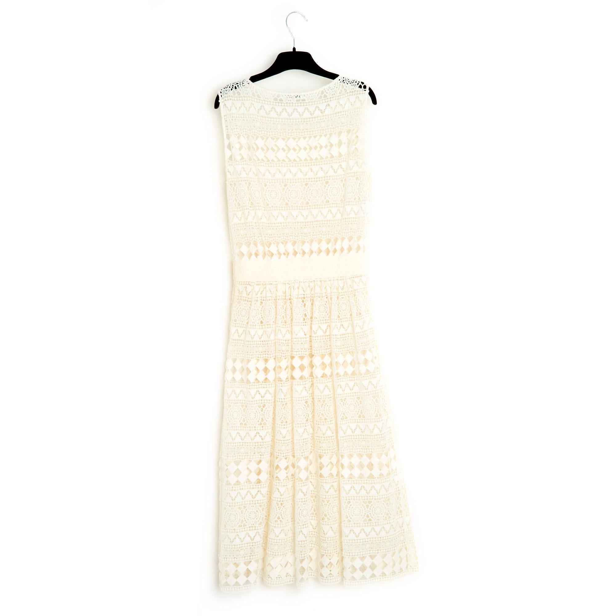 Philosophy Di Lorenzo Serafini Robe FR38 Ecru Cotone Pizzo Crochet US8 in vendita 1
