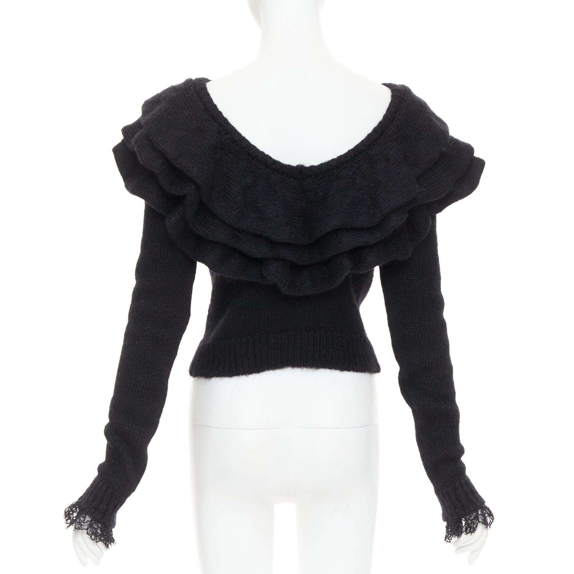 Donna Philosophy Di Lorenzo Serafini maglione con volant bateau e pullover IT38 XS in vendita