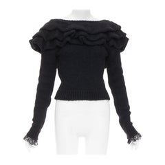 PHILOSOPHY DI LORENZO SERAFINI ruffle bateau jumper pullover sweater IT38 XS