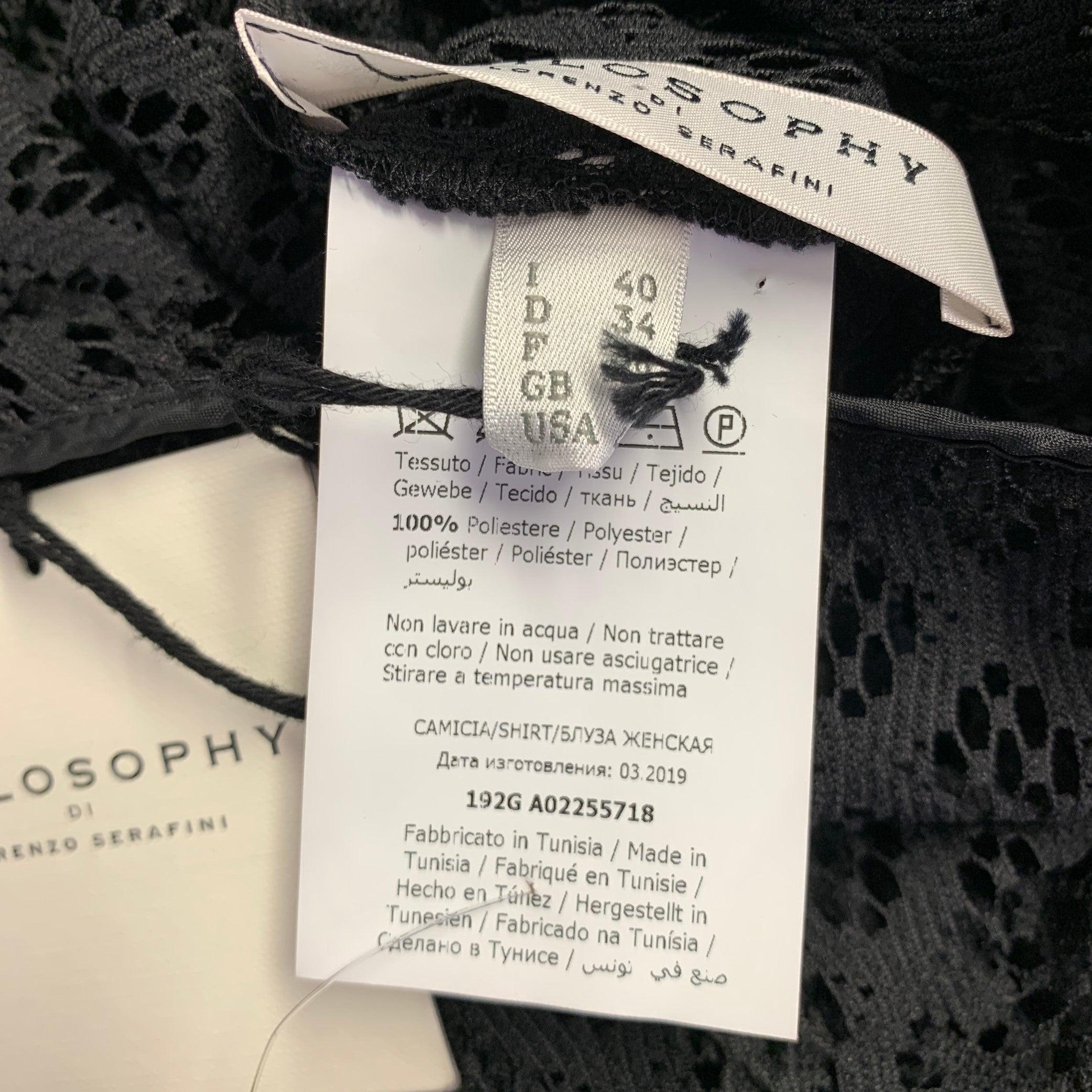 PHILOSOPHY di Lorenzo Serafini Taille 4 Pull en maille de polyester noir en vente 1