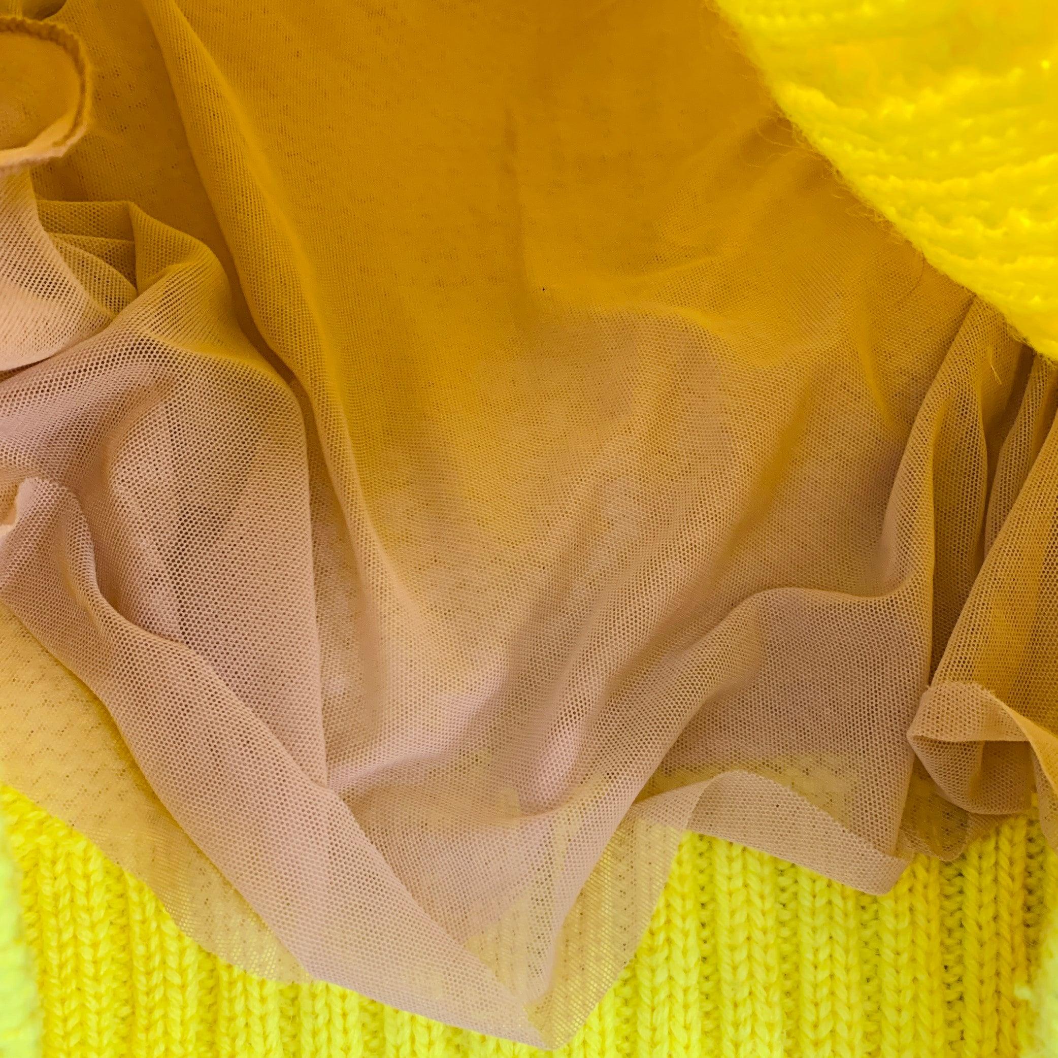 PHILOSOPHY di LORENZO SERAFINI Size S Yellow Cable Knit Crew Neck Sweater For Sale 1