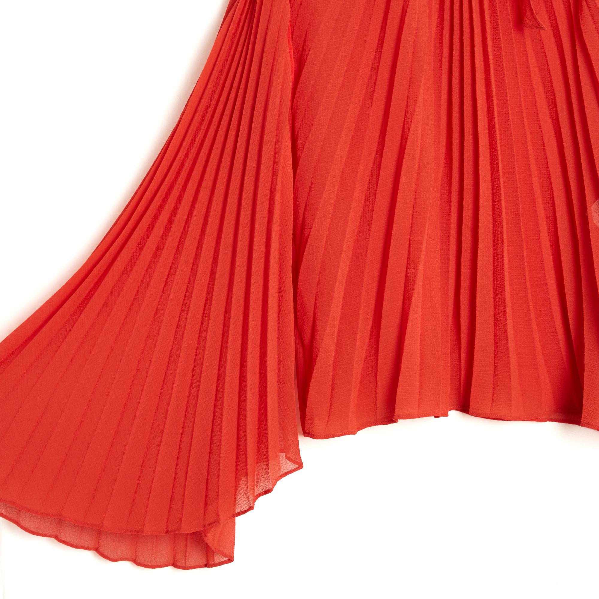 Top Philosophy Di Lorenzo Serafini blusa in crepe di poliestere rosso plissettata 