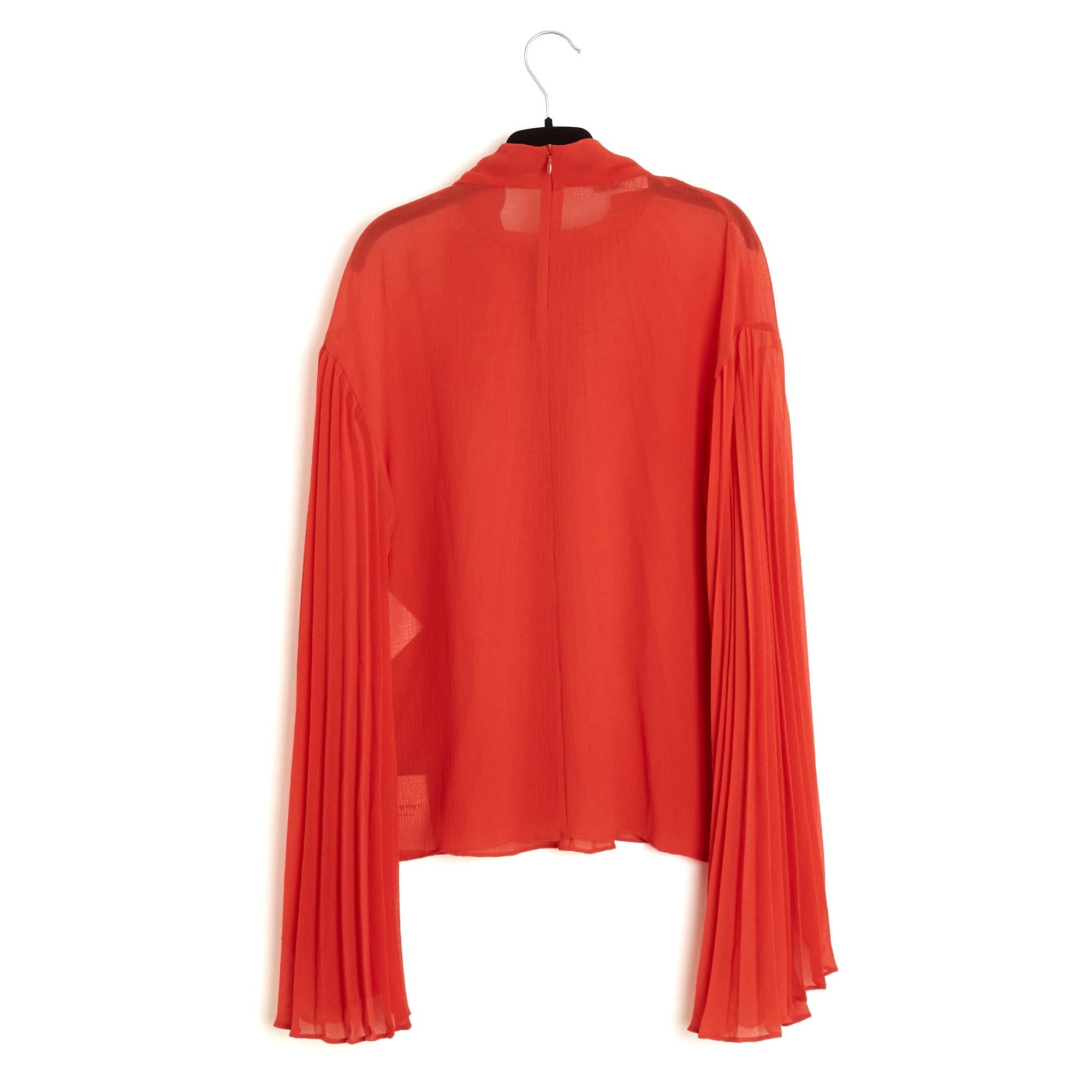 da uomo o donna Philosophy Di Lorenzo Serafini Top FR38 Maxi camicetta rossa a pieghe Top UK10 US8 NWT in vendita