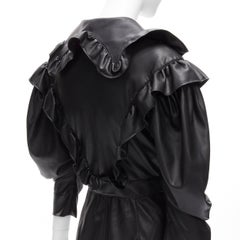 PHILOSOPHY DI LORENZO SERAFINI  Viktorianisches Veganisches Minikleid aus Leder mit Rüschen IT38