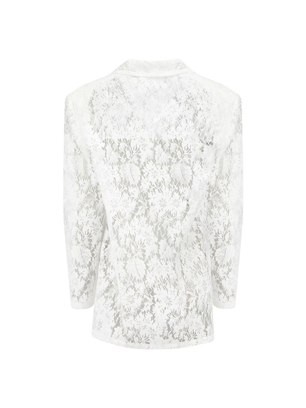 Gray Philosophy di Lorenzo Serafini White Lace Blazer Jacket Size XS