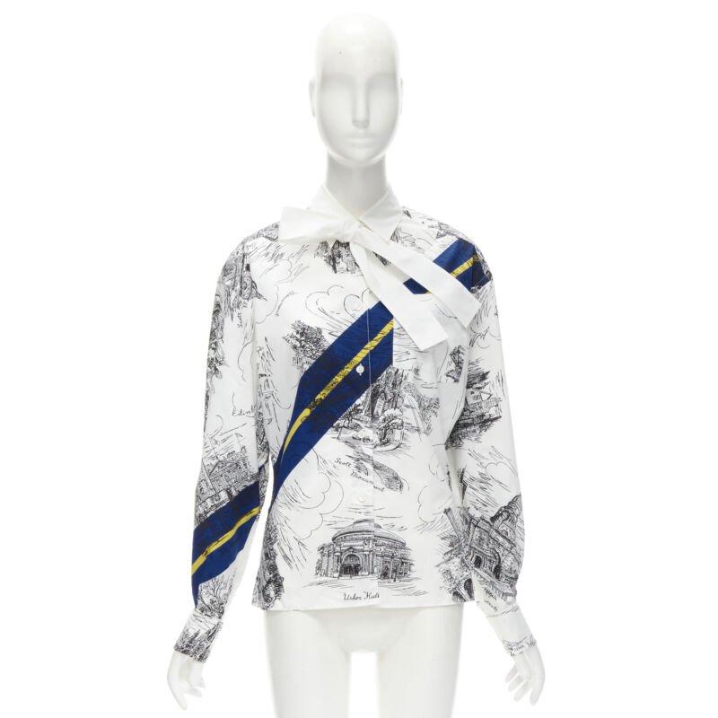 PHILOSOPHY DI LORENZO SERAFINI white landmark illustration cotton shirt IT38 XS For Sale 5