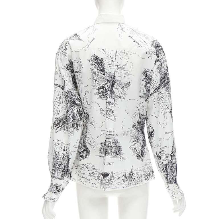 Women's PHILOSOPHY DI LORENZO SERAFINI white landmark illustration cotton shirt IT38 XS For Sale