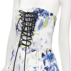 PHILOSOPHY DI LORENZO SERAFINI white painr splatter print corset top IT40 XS