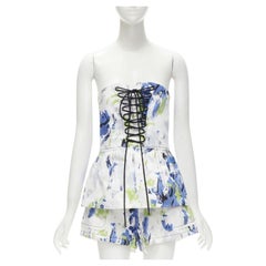 PHILOSOPHY DI LORENZO SERAFINI white painr splatter print corset top IT40 XS