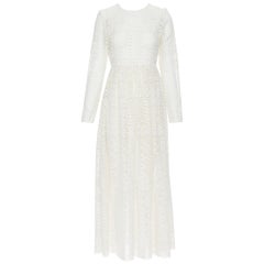 PHILOSOPHY LORENZO SERAFINI ivory ethnic boho embroidery anglais maxi dress IT38