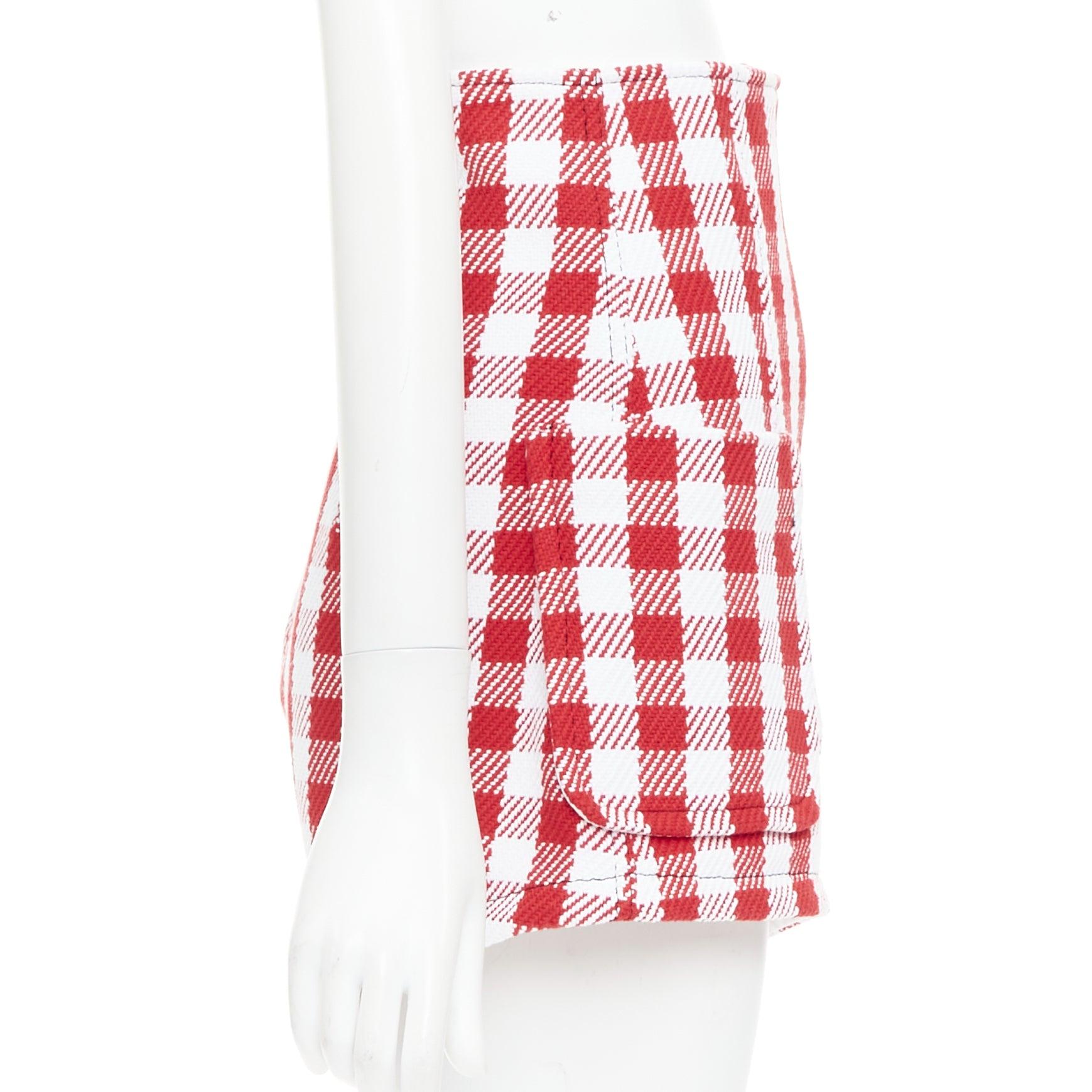 PHILOSOPHY Lorenzo Serafini short taille haute en coton mélangé à carreaux blancs IT38 XS Neuf - En vente à Hong Kong, NT