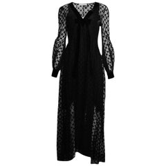 Philosophy NWT Black Long Sleeve Lace Dress w/ V-Neck Velvet Bow sz 8