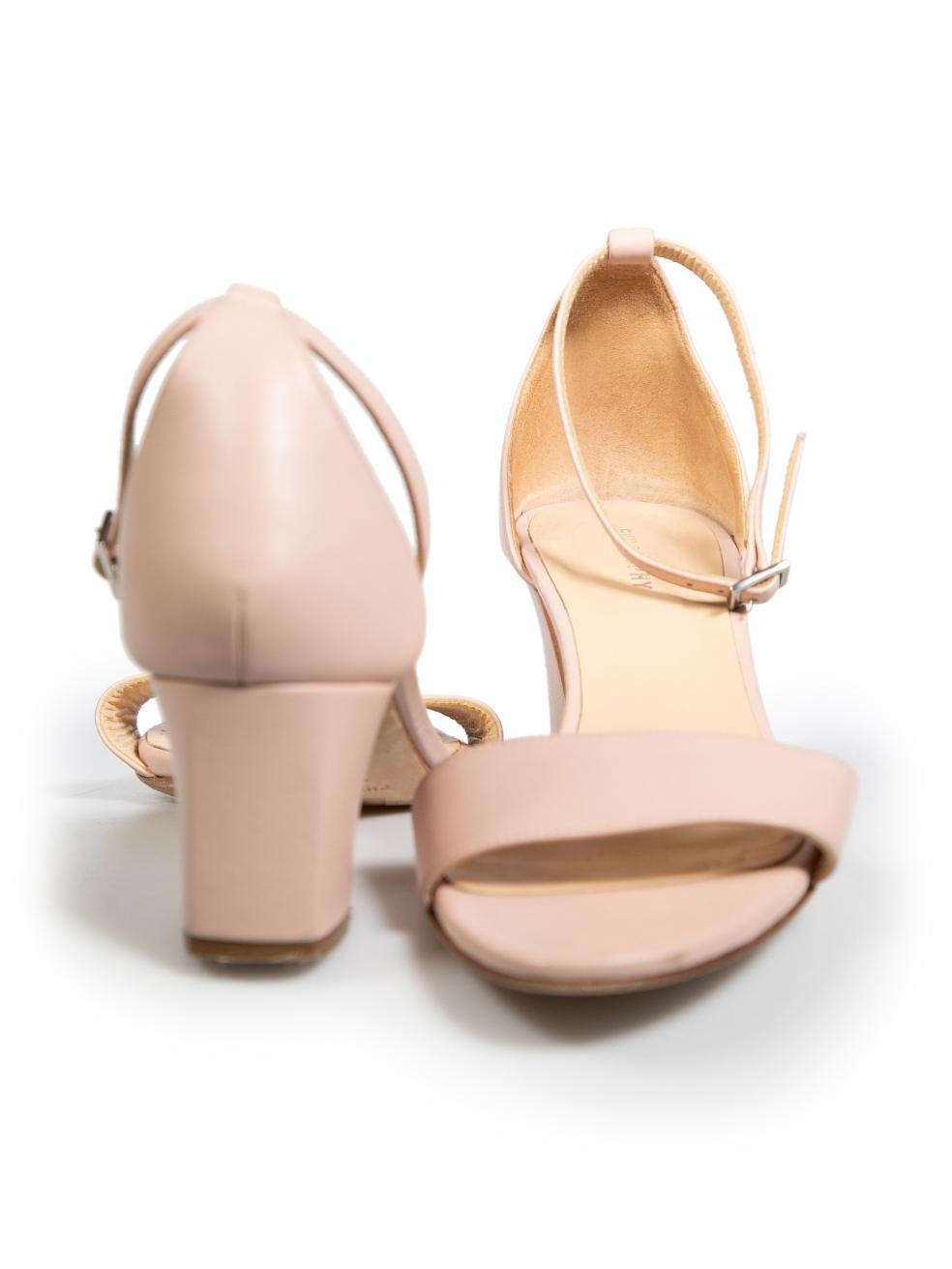 Beige Philosophy Sandali con tacco in pelle rosa taglia IT 40 in vendita