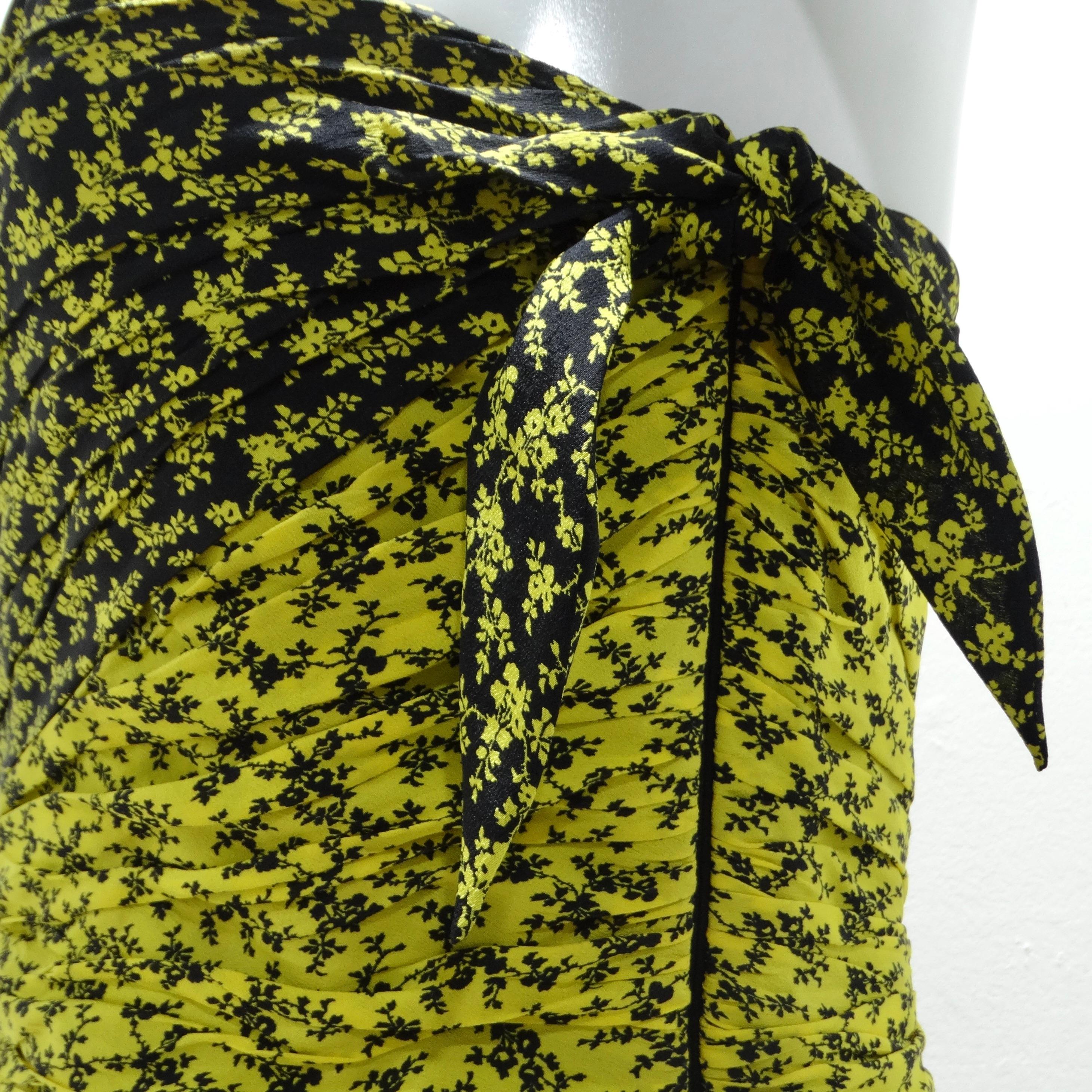 Philosophy Silk Strapless Floral Ruched Dress For Sale 1