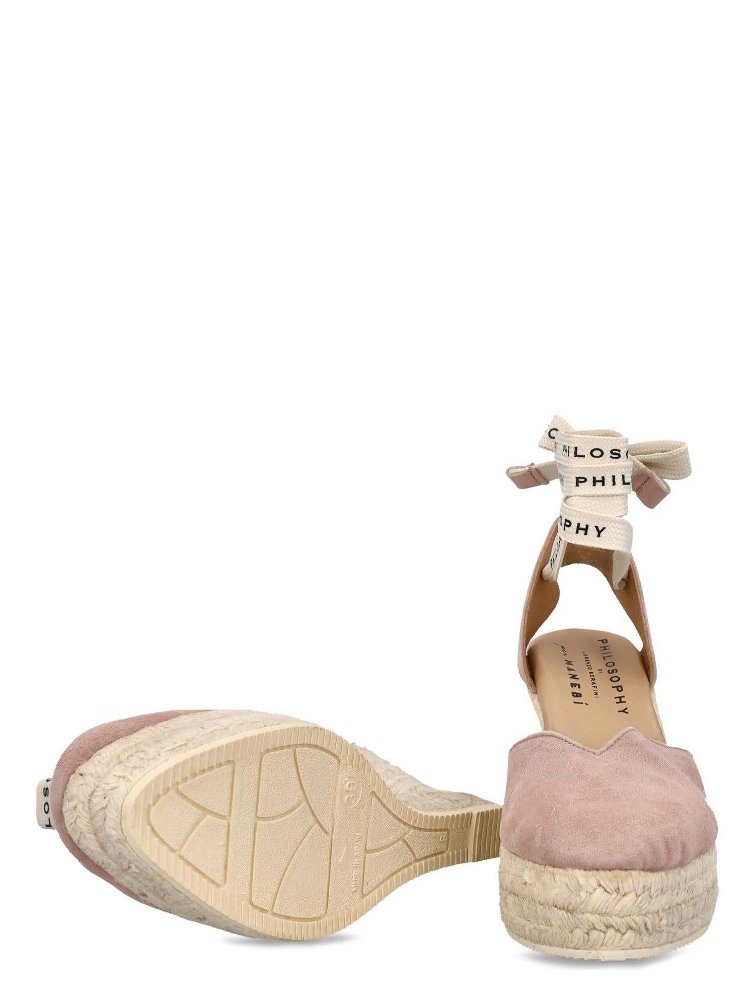 Philosophy Women Espadrillas Pink Leather EU 39 In Excellent Condition For Sale In Milan, IT