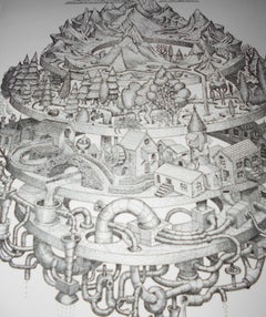 Phlegm Tributary Signed & Embossed Copper Plate Etching