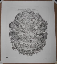 Phlegm Tributary Signed & Embossed Copper Plate Etching 