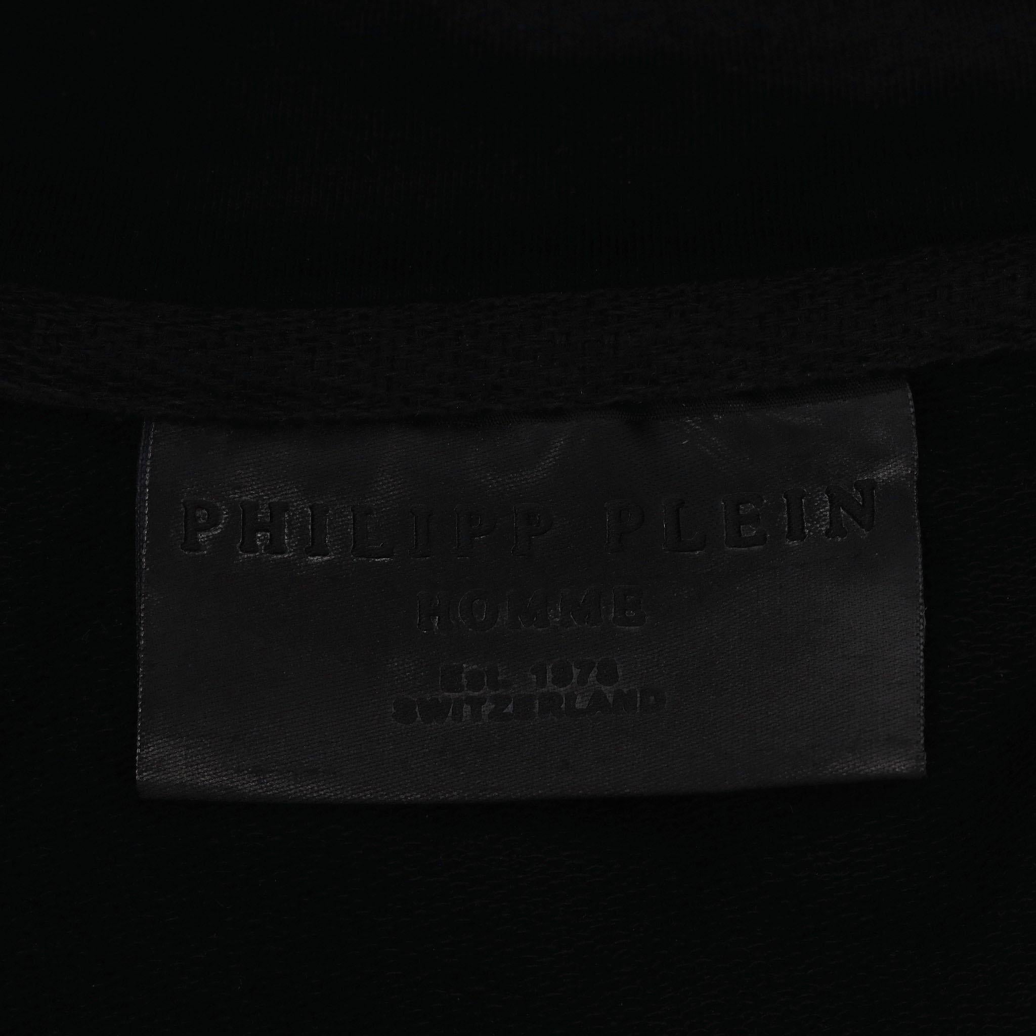 Phlipp Plein Crystal Skull & Logo Hoodie For Sale 2