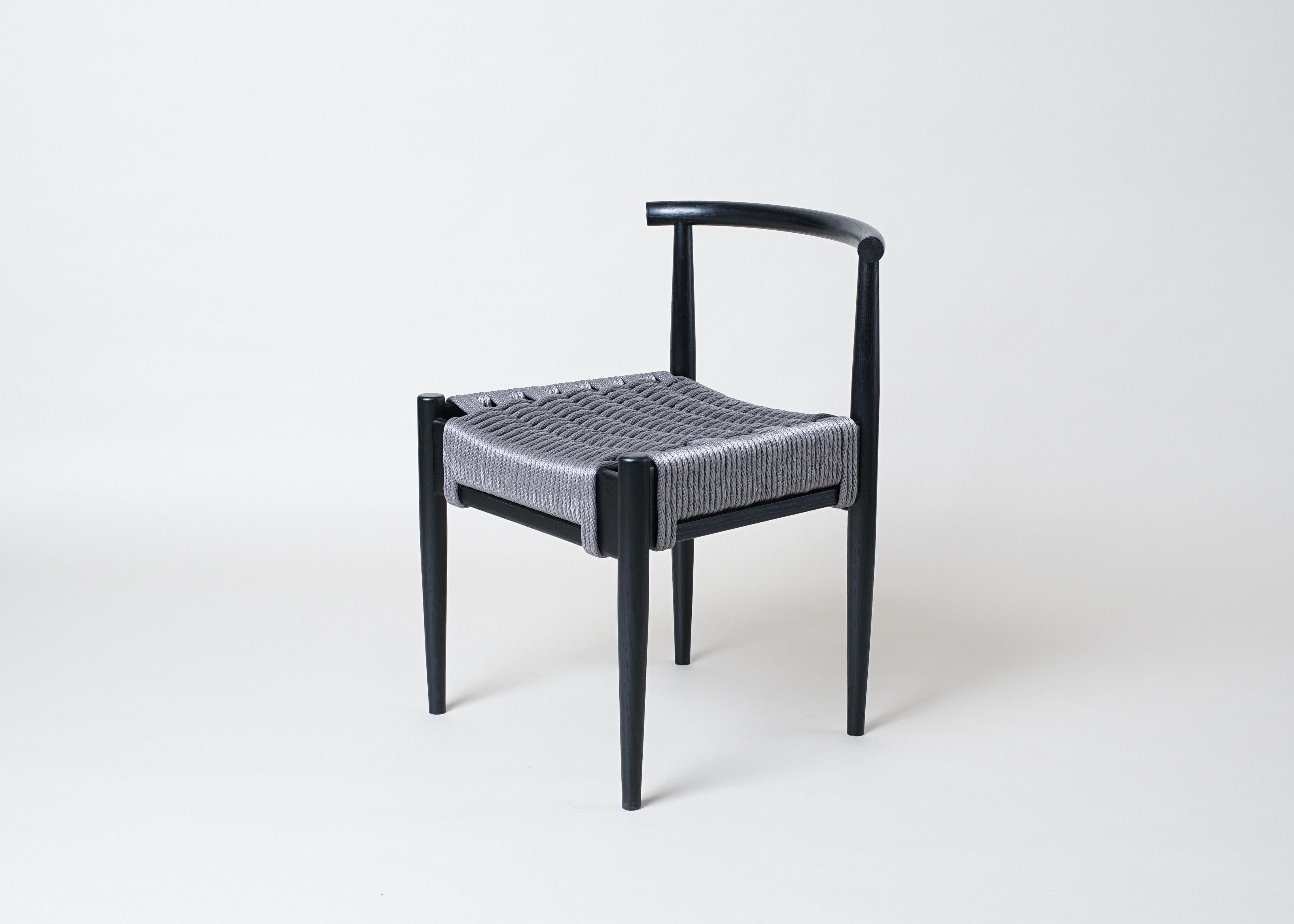 Chaise Harbor de Phloem Studio, chaise moderne à assise en corde tissée à la main en vente 3