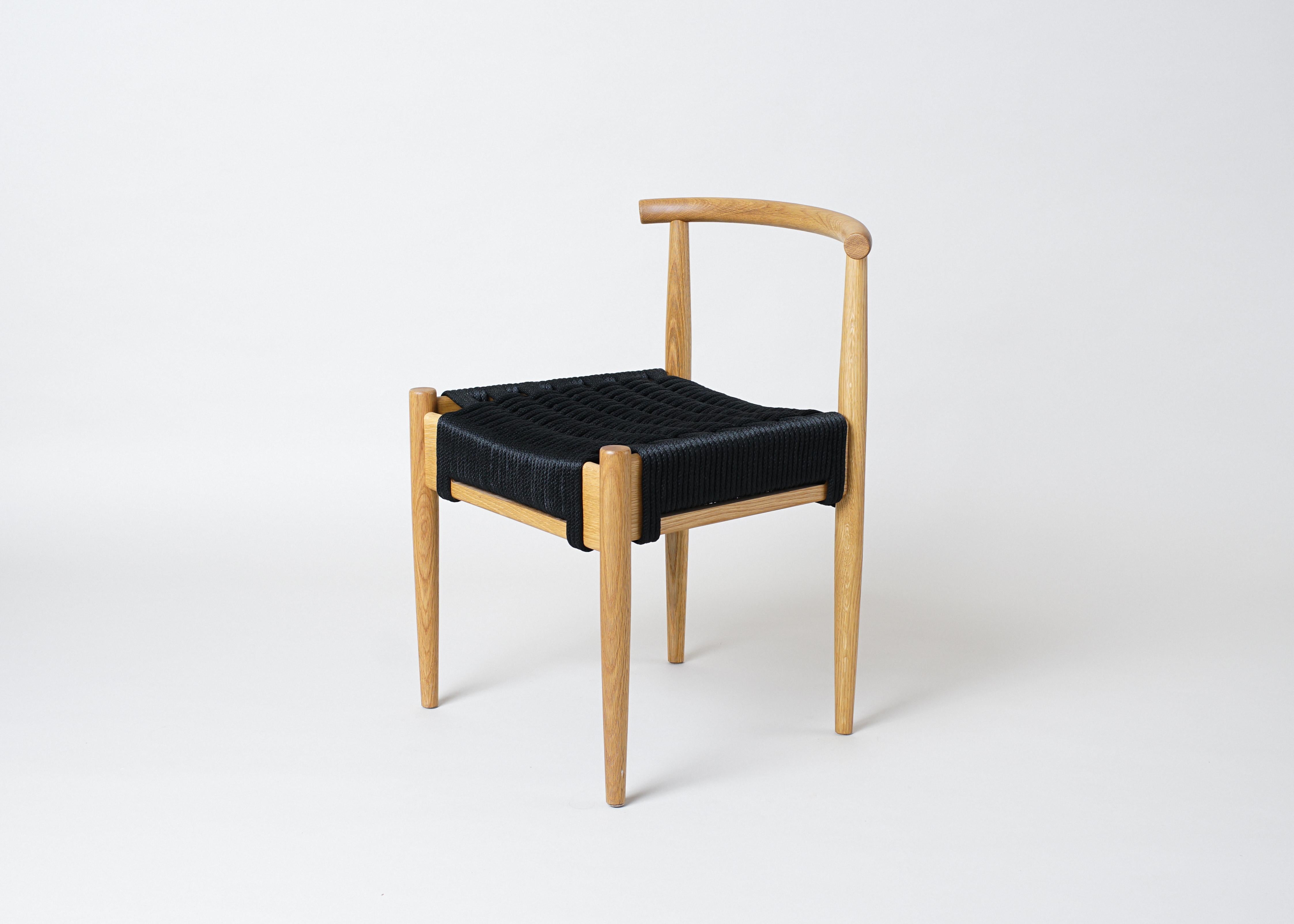 American Phloem Studio Harbor Chair, Handmade Modern Rope Woven Seat Chair For Sale