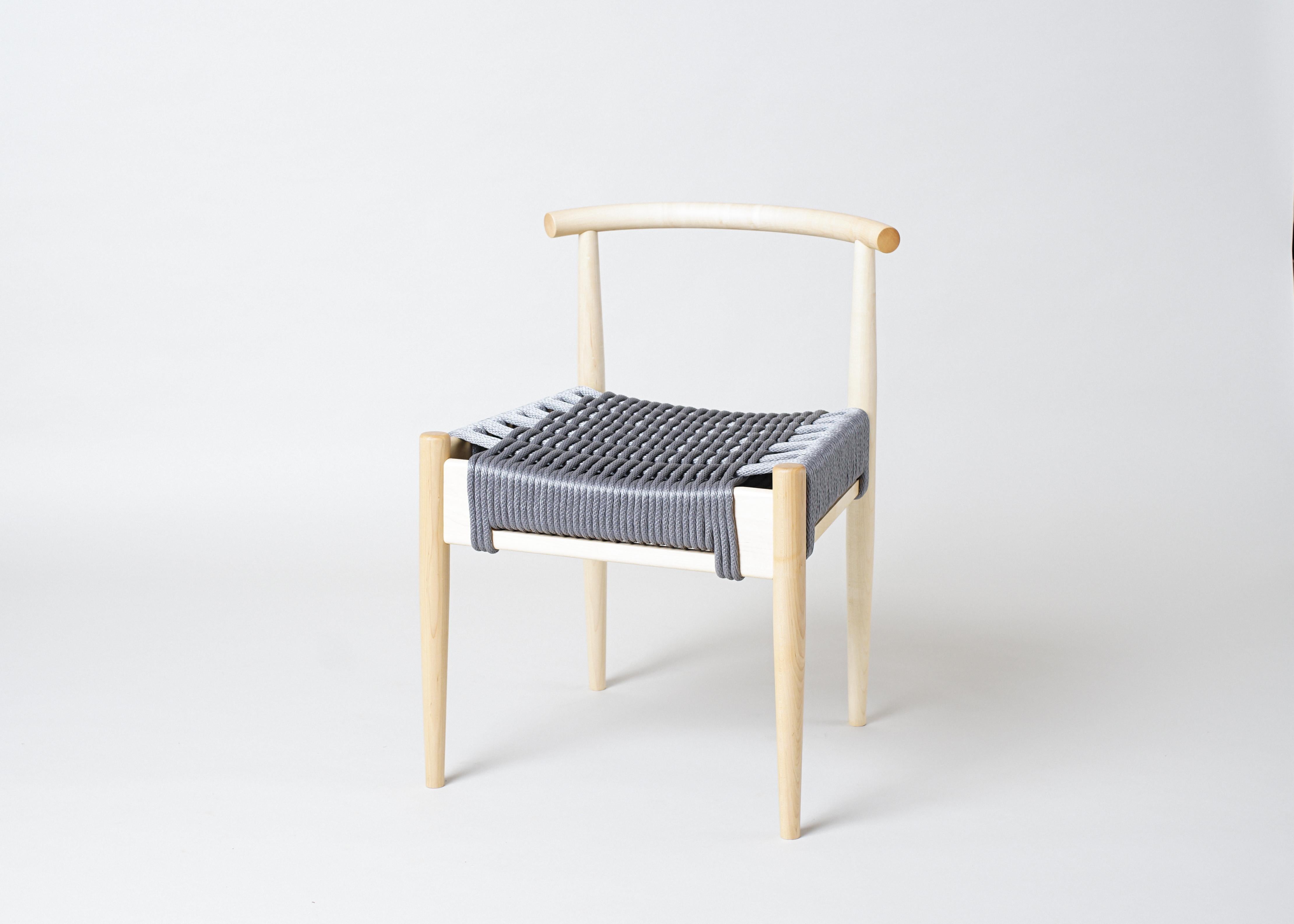 Phloem Studio Harbor Chair, Handmade Modern Rope Woven Seat Chair For Sale 1