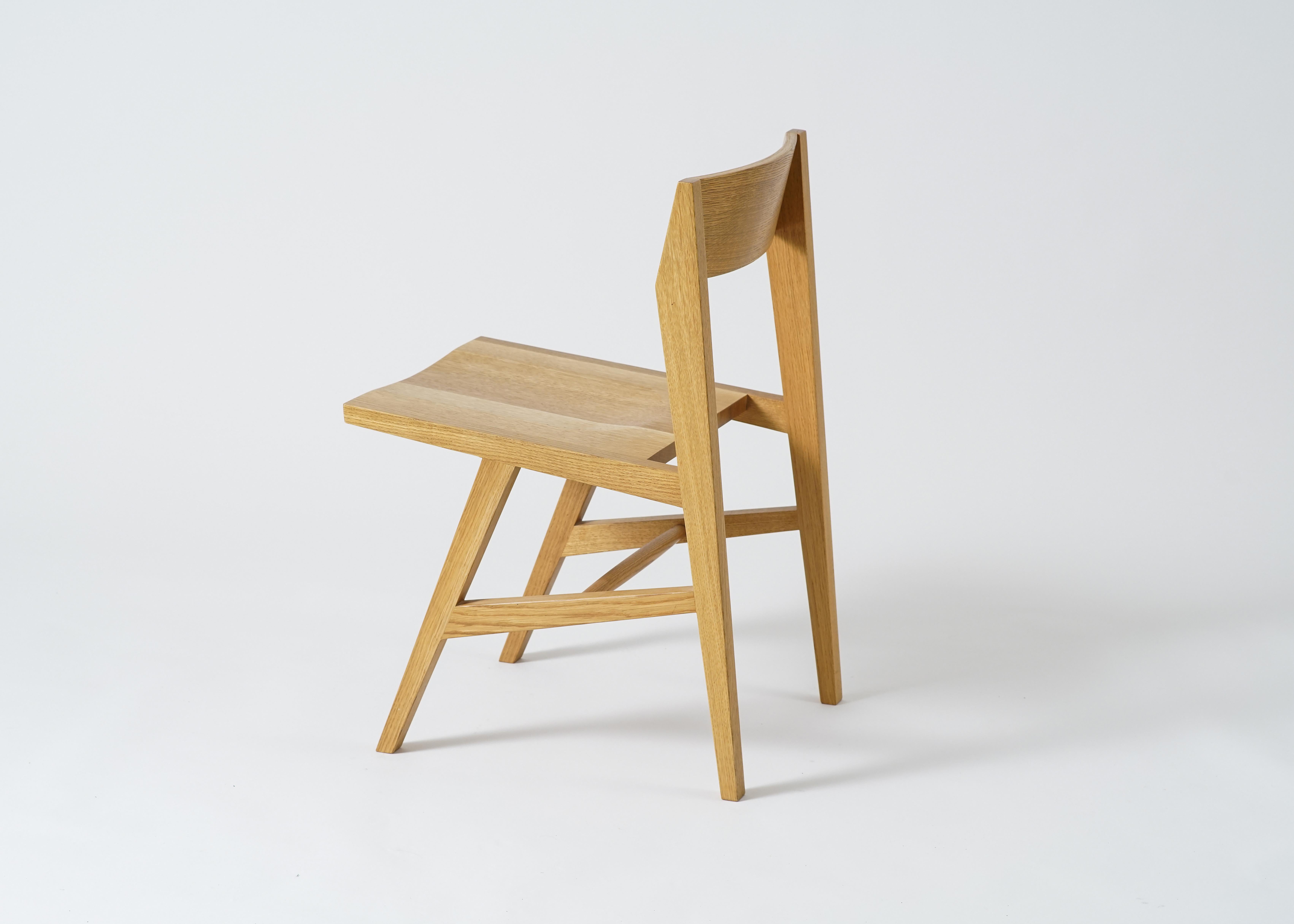 American Phloem Studio Jess Side Chair, Handcrafted Modern Solid Wood Dining Chair For Sale