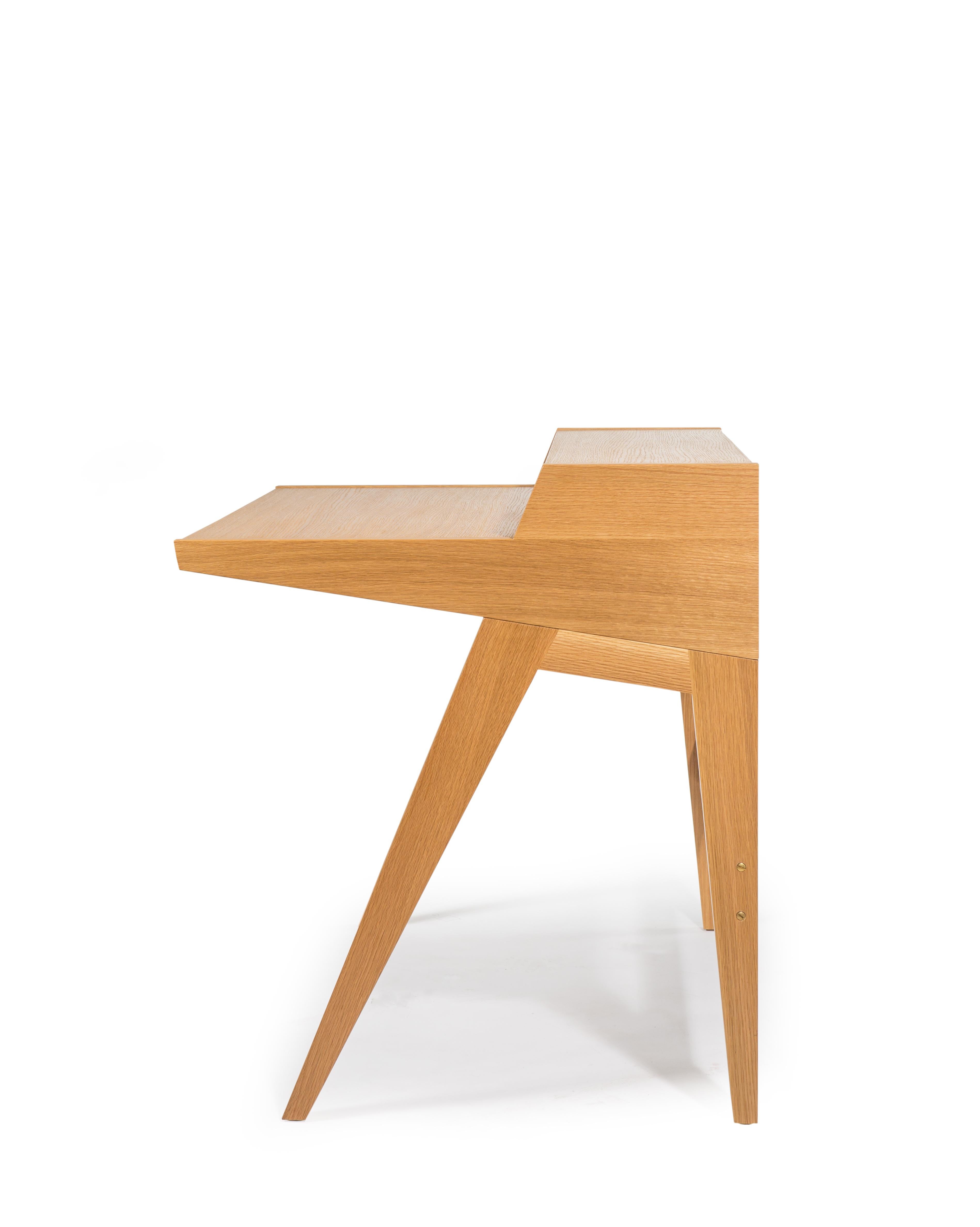 Phloem Studio Laura Desk, Handmade Modern Secretary Desk in Walnut or White Oak For Sale 3