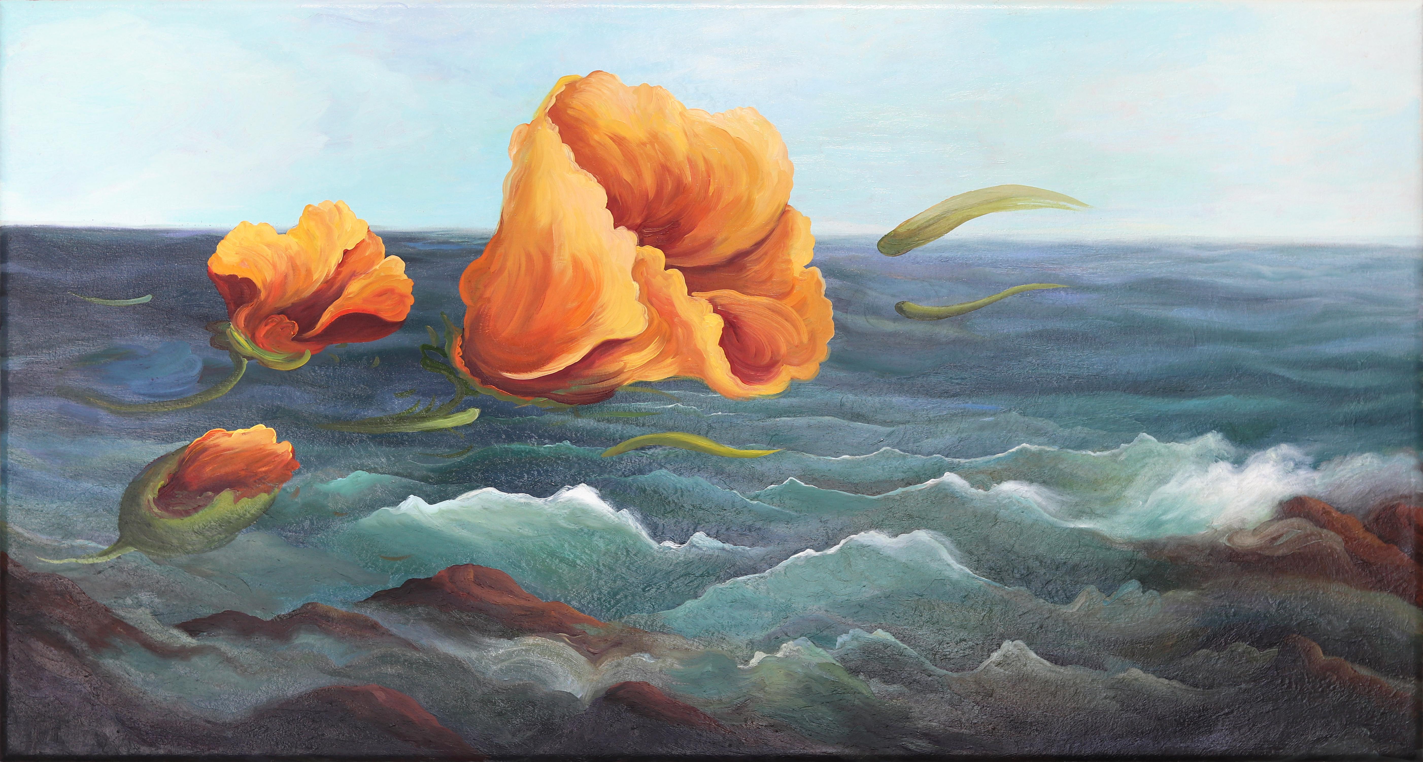 Crossing California - Original Atmospheric Oceanscape Oil Painting on Canvas