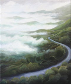 The Climb - Original Atmospheric Abstract Landscape Oil Painting on Canvas