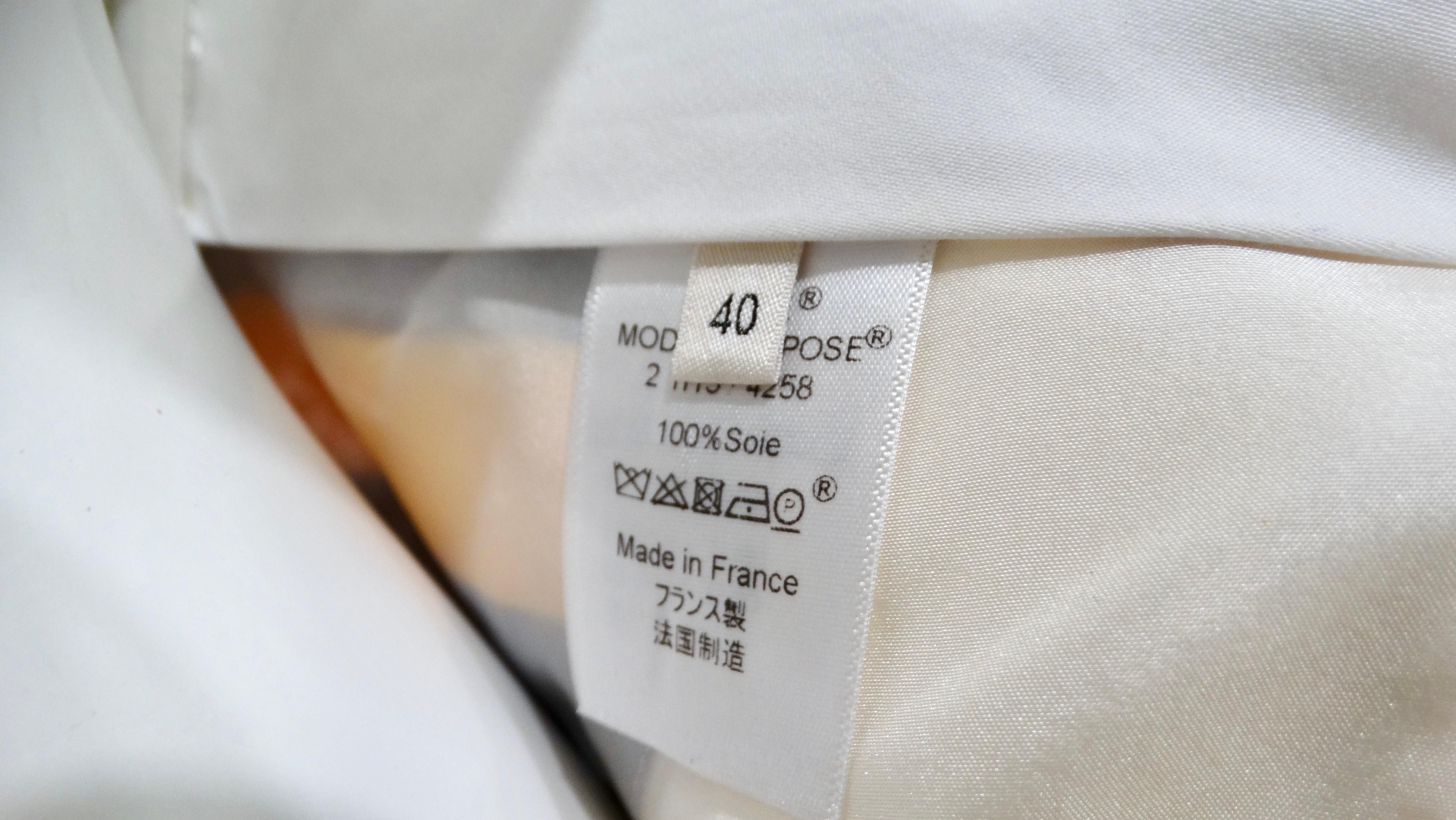 Phoebe Philo per Celine 2011: abito a righe di seta bianco sporco e pantaloni in vendita 5