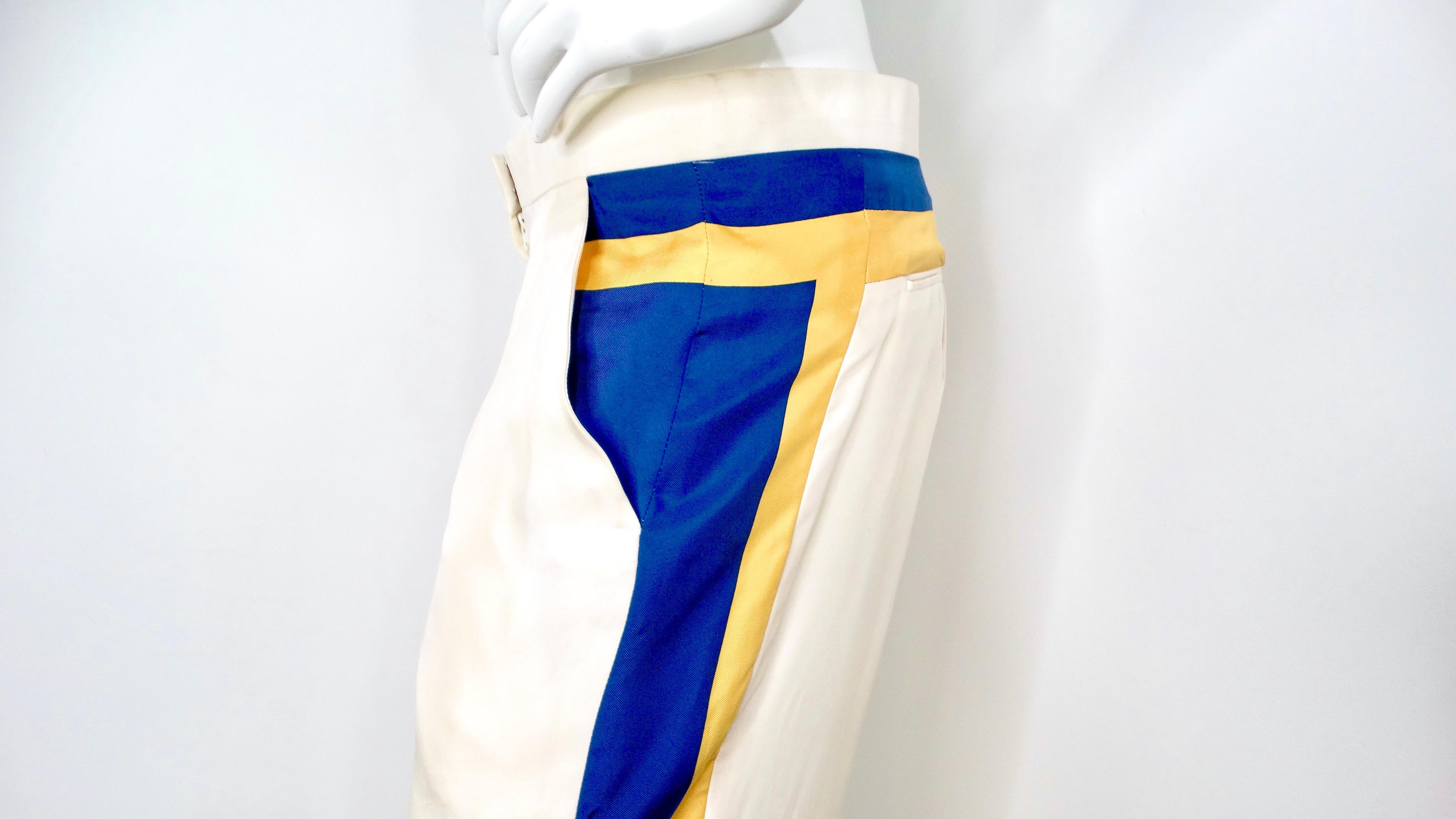 Phoebe Philo per Celine 2011: abito a righe di seta bianco sporco e pantaloni In condizioni buone in vendita a Scottsdale, AZ