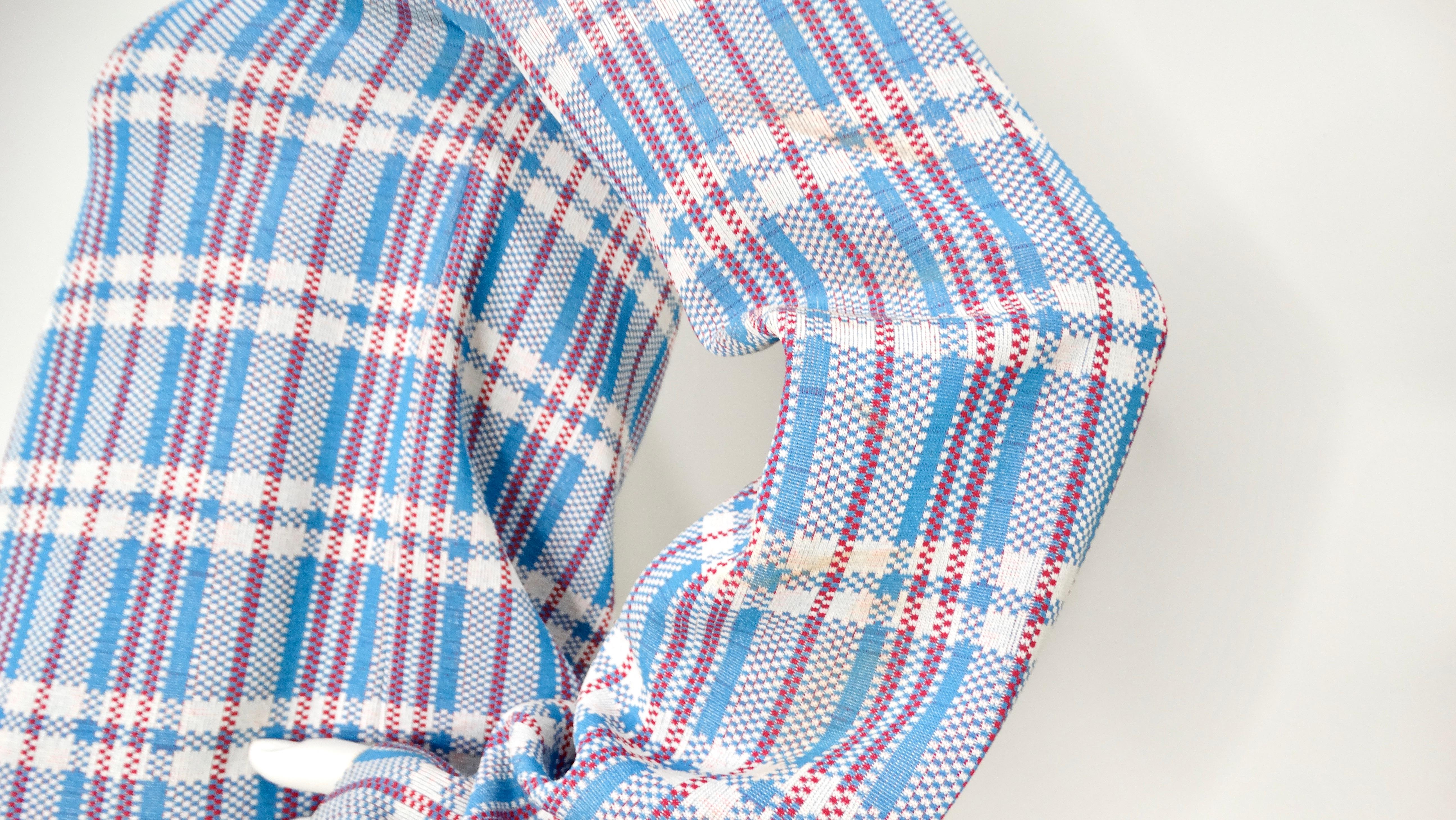 Haut à manches longues Phoebe Philo pour Celine 2013 Runway Tartan Turtleneck Top Pour femmes en vente