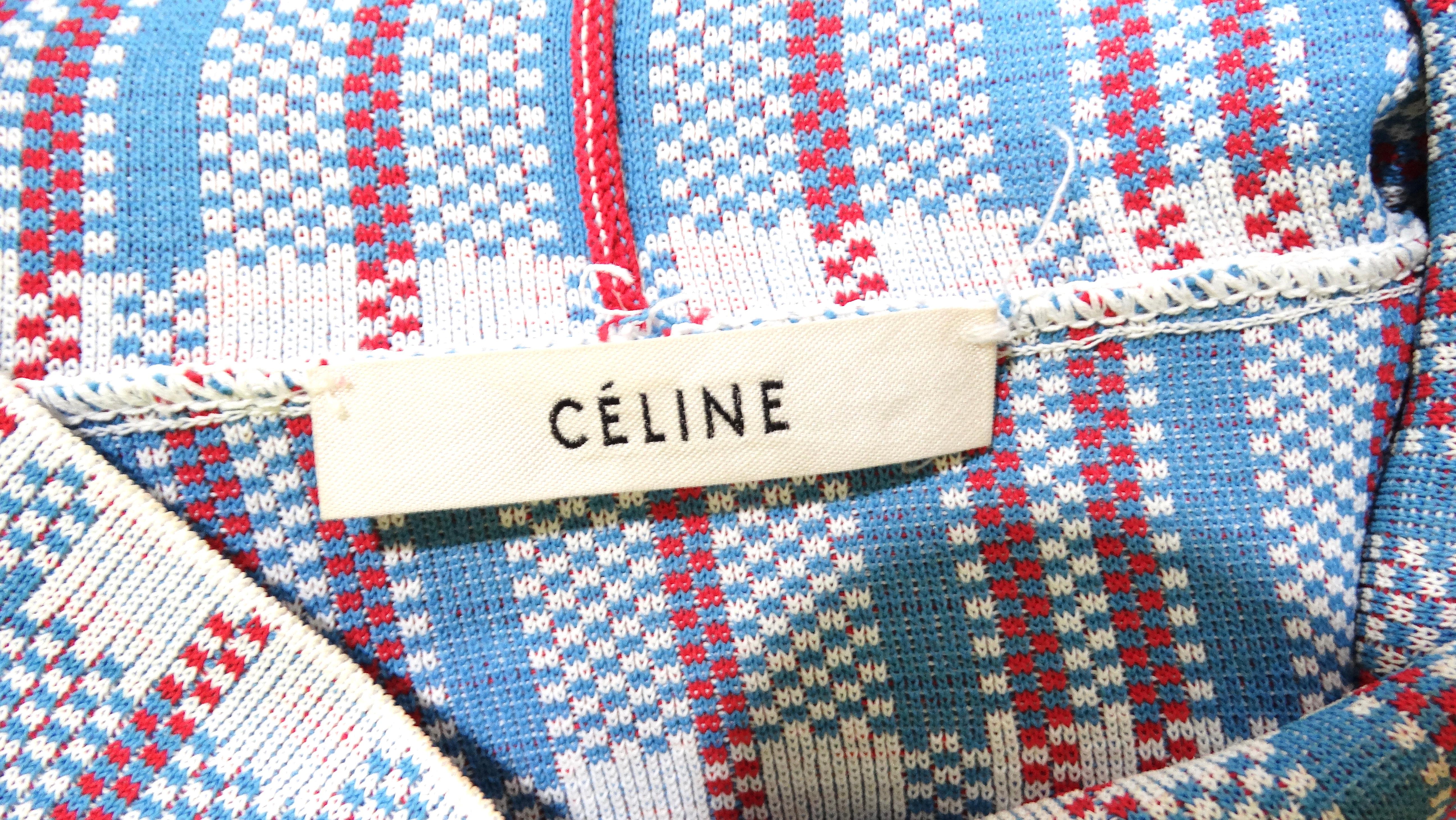 Haut à manches longues Phoebe Philo pour Celine 2013 Runway Tartan Turtleneck Top en vente 4