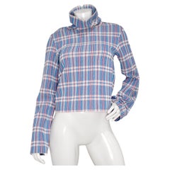 Phoebe Philo for Celine 2013 Runway Tartan Turtleneck Long-Sleeve Top