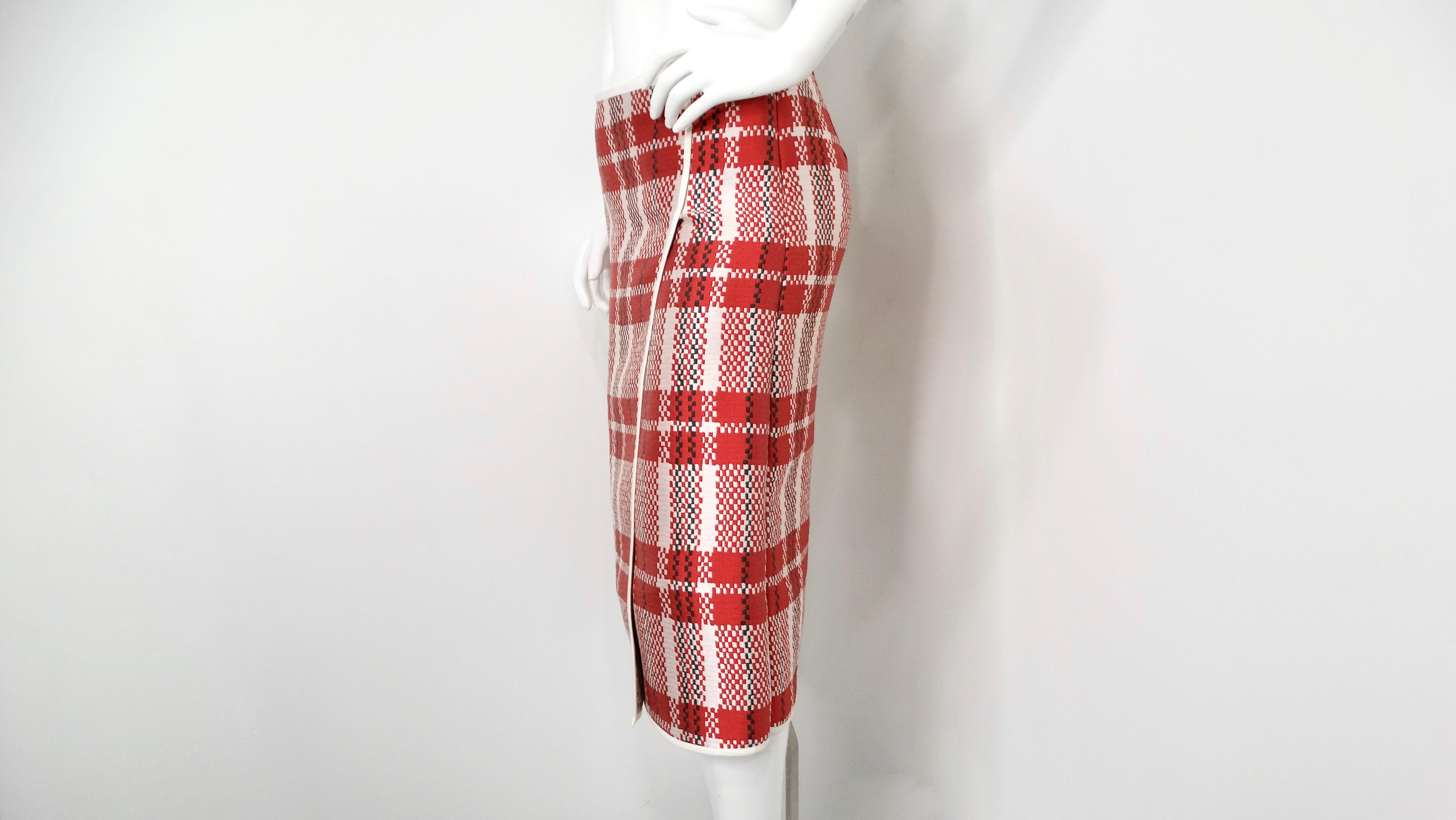 Phoebe Philo for Celine 2013 Runway Jupe droite enveloppante en tissu écossais Pour femmes en vente