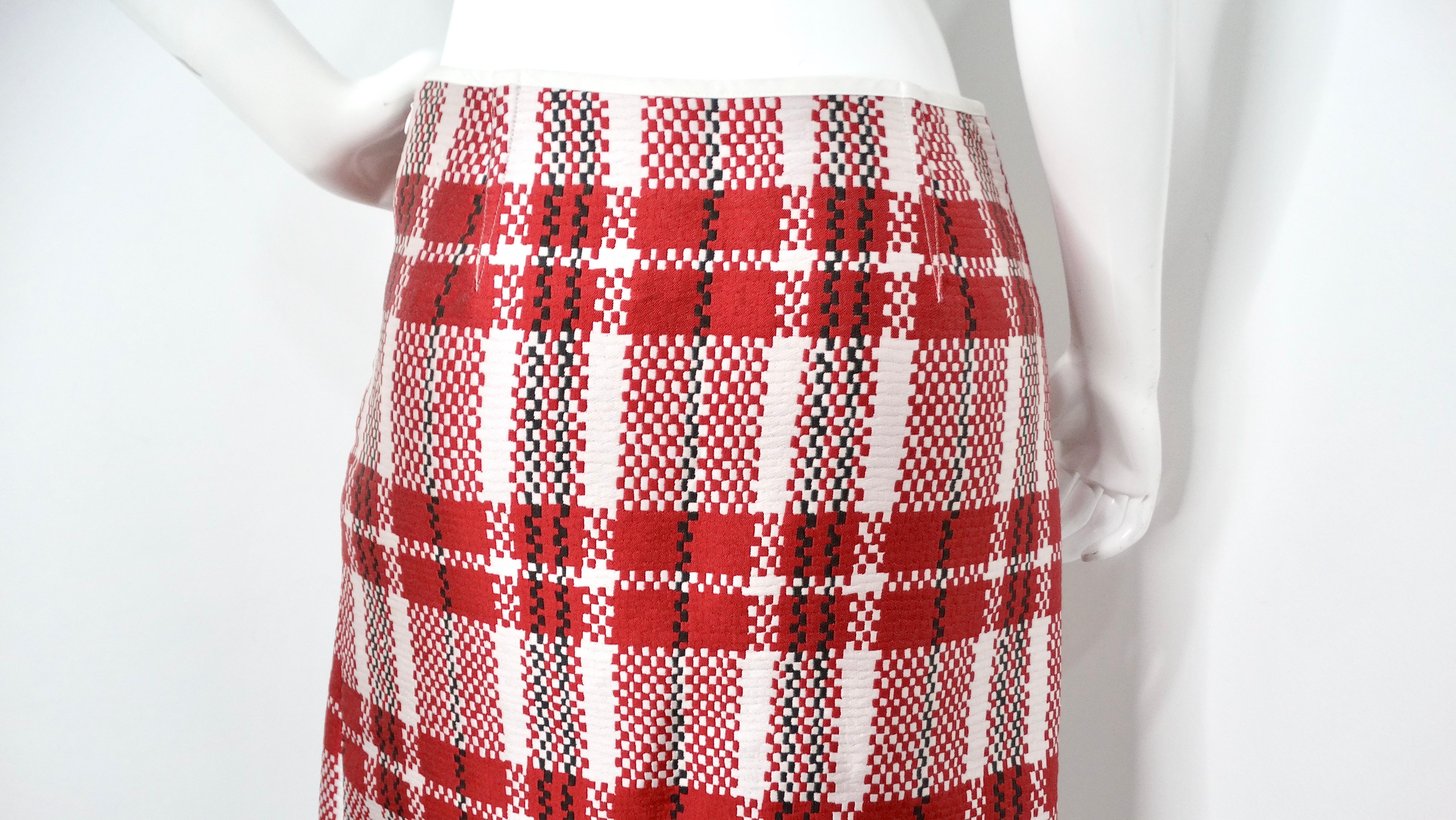 Phoebe Philo for Celine 2013 Runway Jupe droite enveloppante en tissu écossais en vente 2