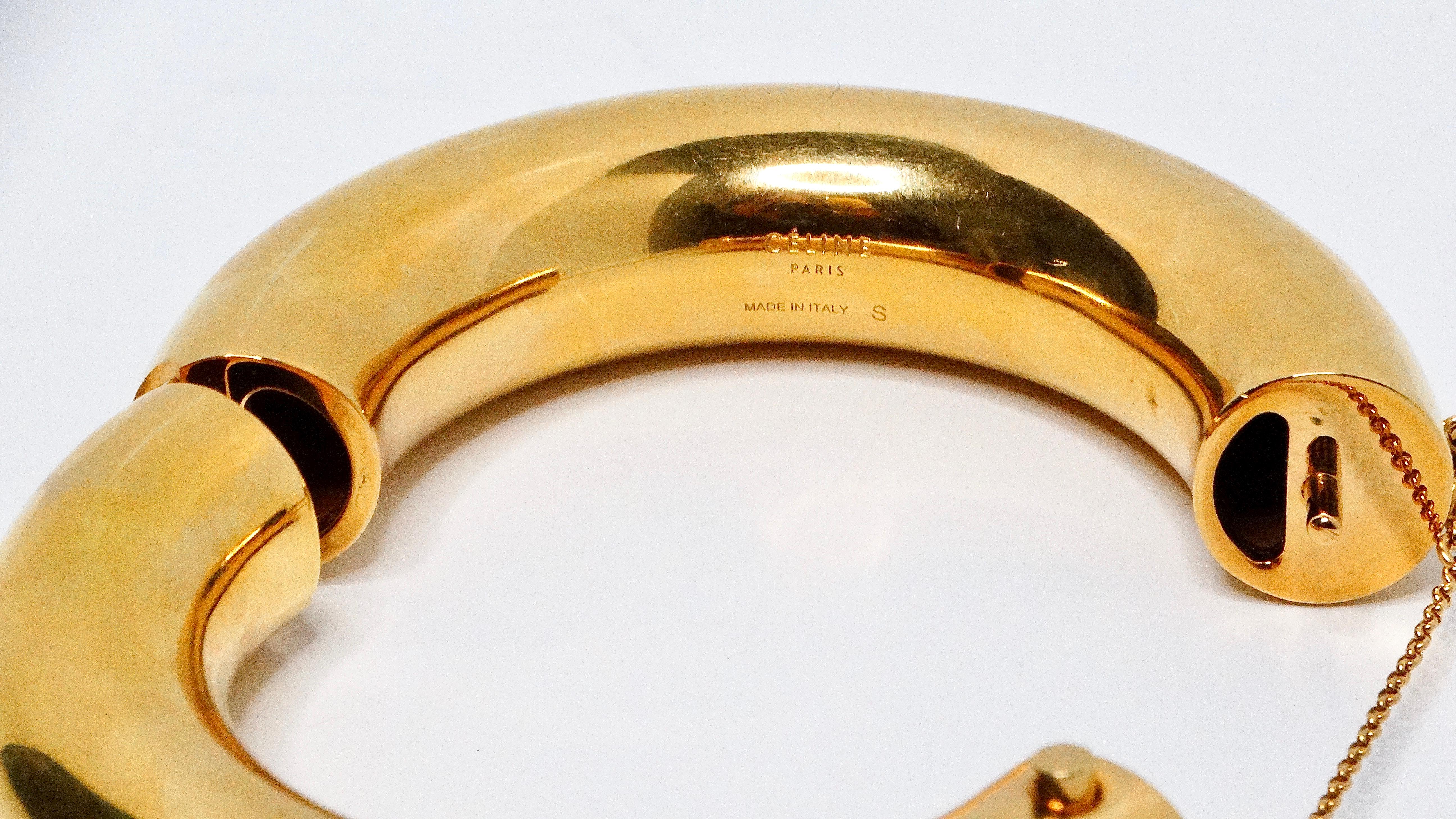Phoebe Philo for Celine 24k Plated Gold & Brass Bangle In Good Condition In Scottsdale, AZ