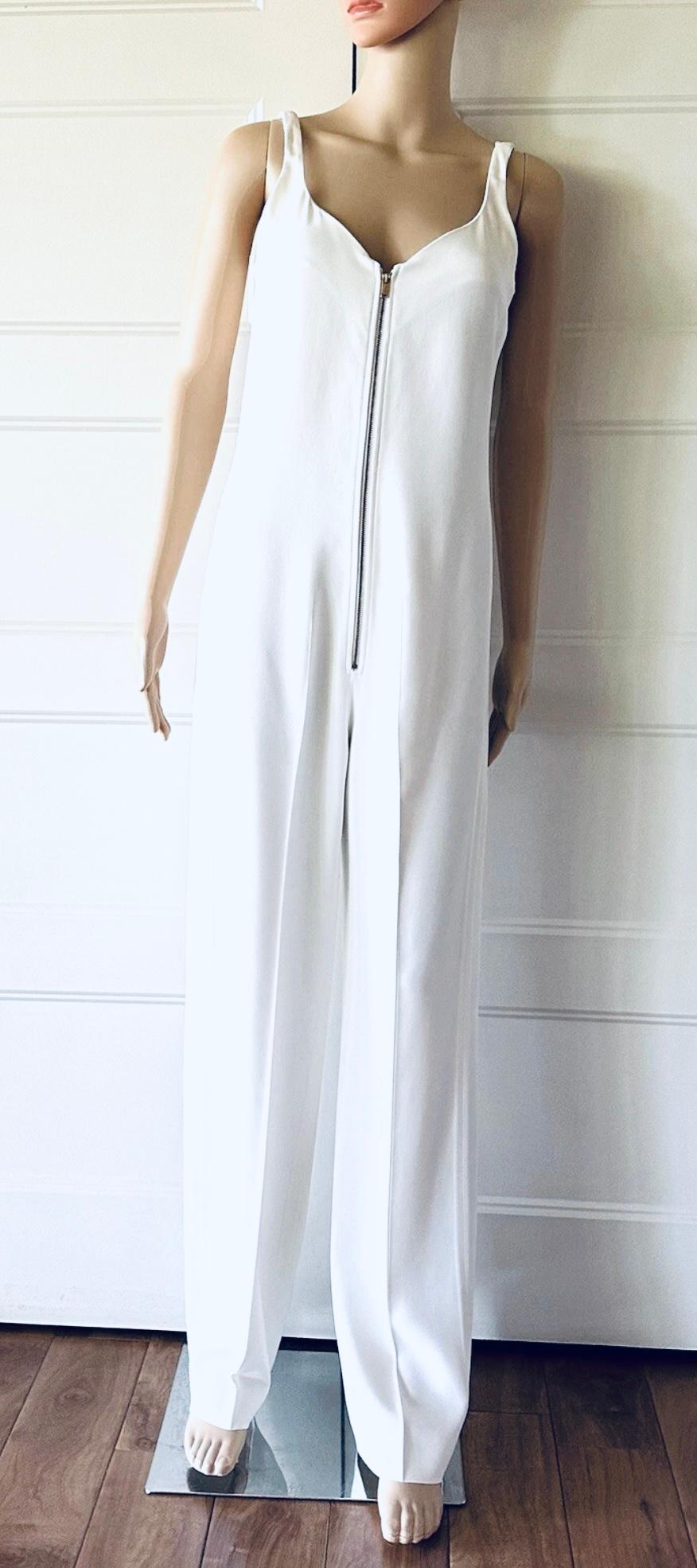 Gris PHOEBE PHILO for CELINE Combinaison en crêpe crème - Iconic Spring 2011 Collection en vente
