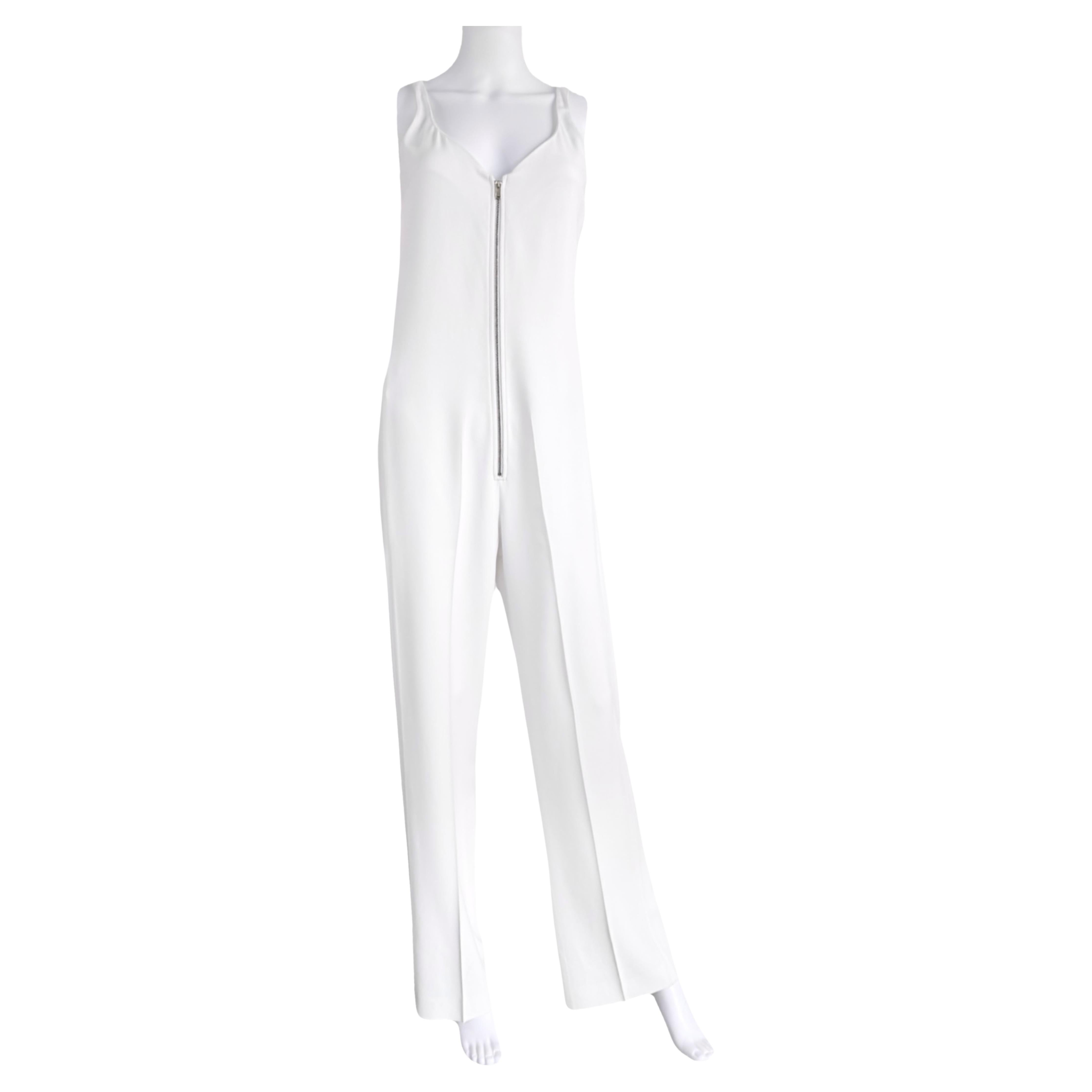 PHOEBE PHILO für CELINE Jumpsuit aus cremefarbenem Krepp - Kollektion Iconic Spring 2011
