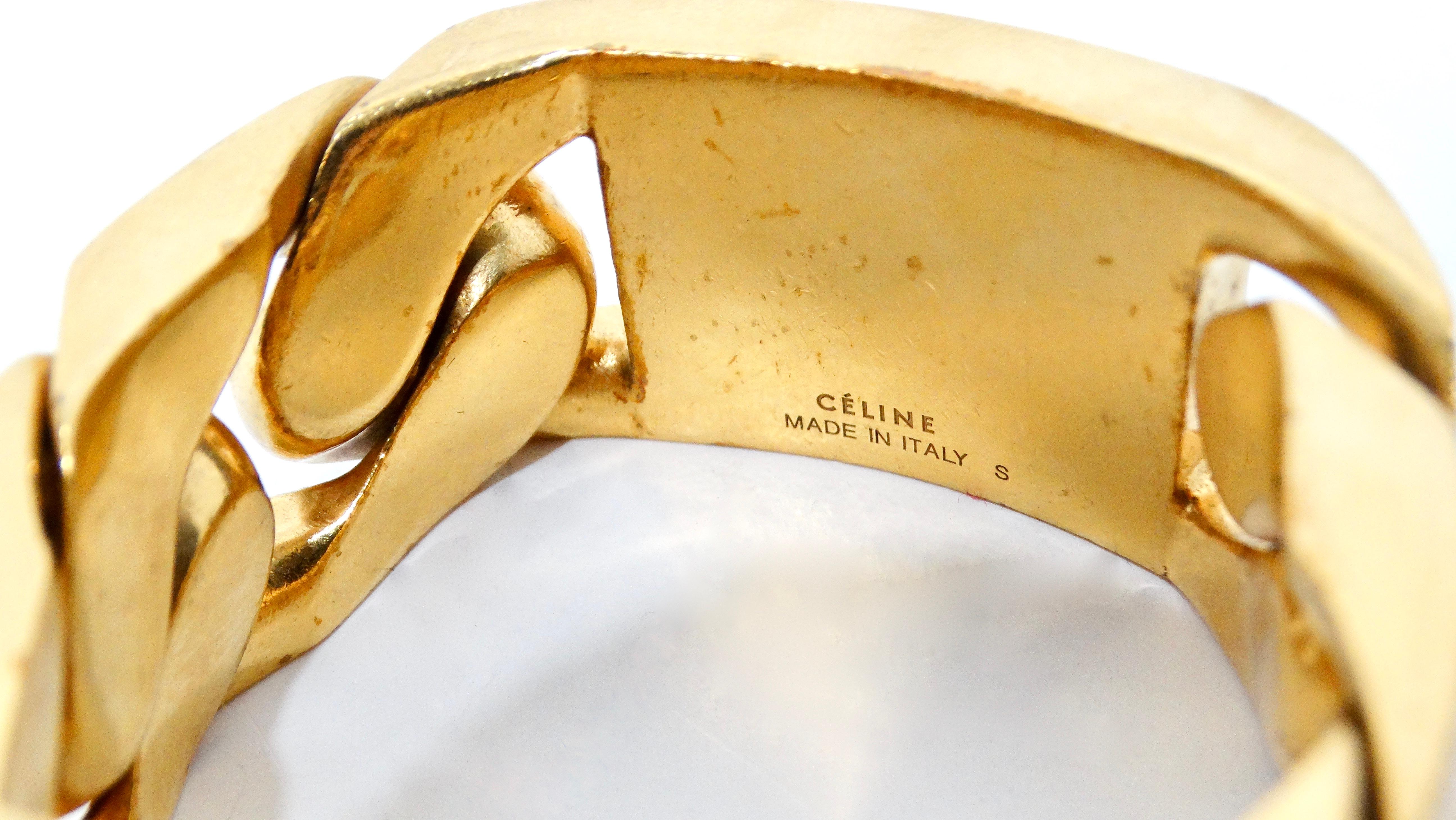 Phoebe Philo pour Celine, grand bracelet à maillons en laiton plaqué or en vente 2